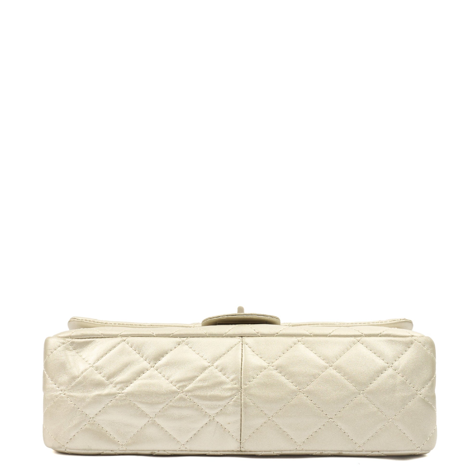 Chanel Shoulder Bag 2.55 Reissue - Maxi in Metallic, Leather — Detail View