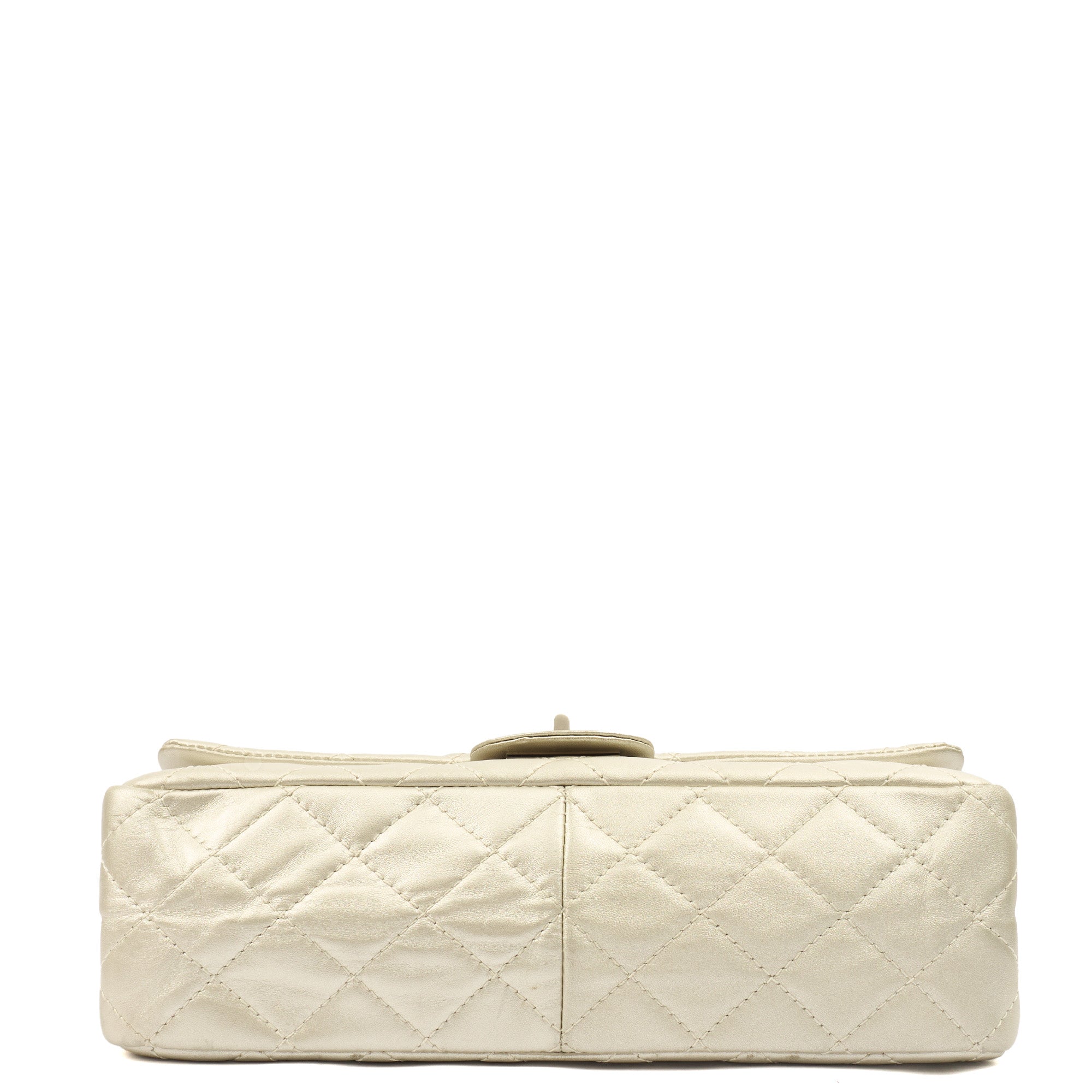 Chanel Shoulder Bag 2.55 Reissue - Maxi in Metallic, Leather — Detail View