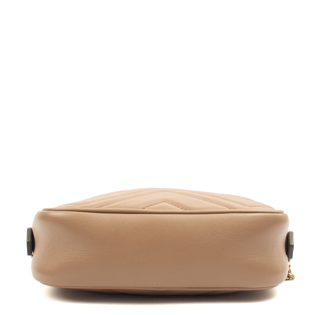 Gucci Cross Body Marmont Shoulder Bag - Small in Brown, Leather — Top View