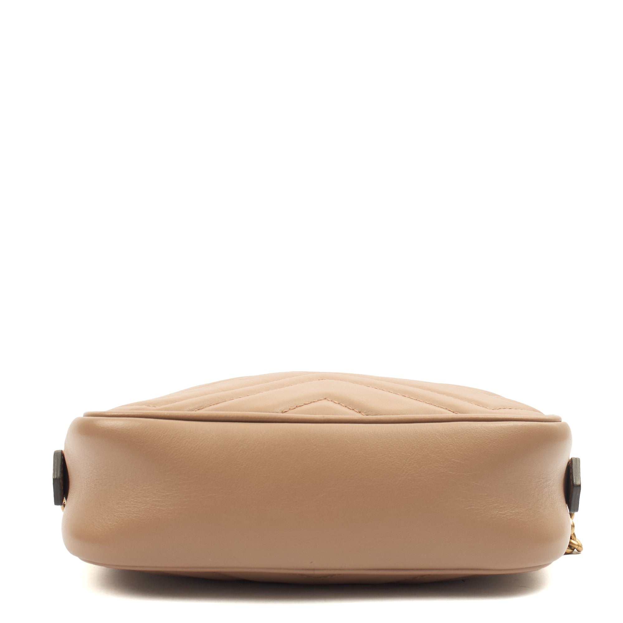 Gucci Cross Body Marmont Shoulder Bag - Small in Brown, Leather — Top View