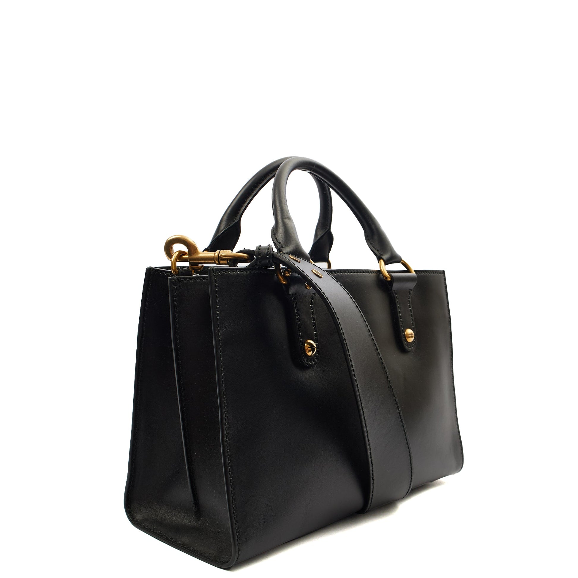 Christian Dior Tote D-Bee Shopping Bag in Black, Leather — Alternate View 8