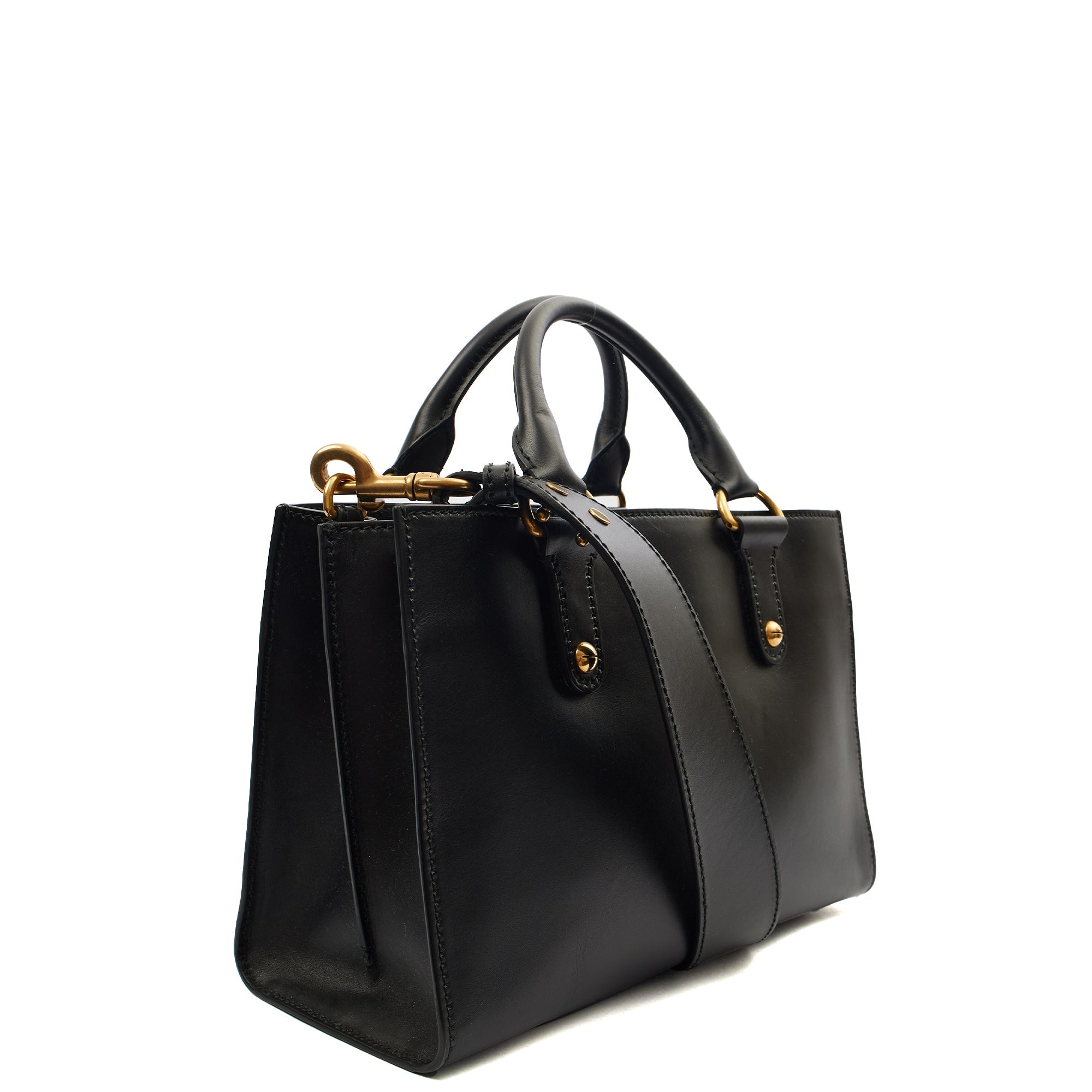 Christian Dior Tote D-Bee Shopping Bag in Black, Leather — Alternate View 8
