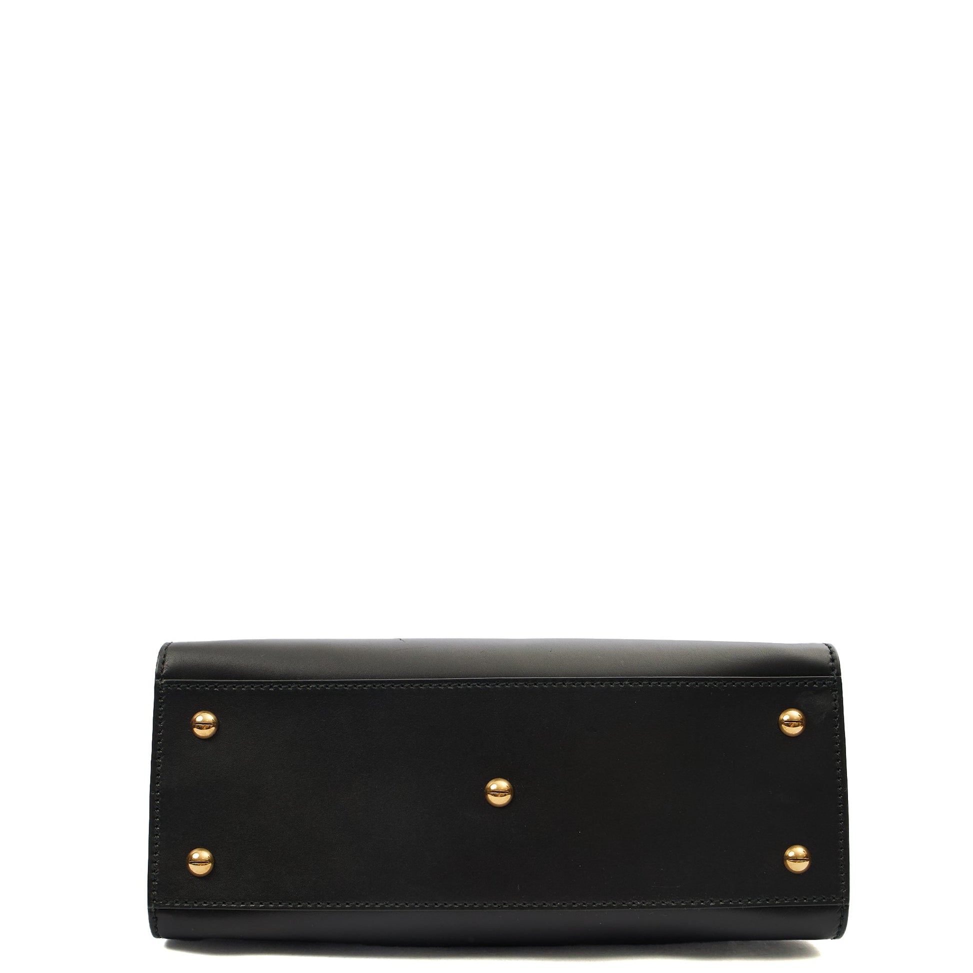 Christian Dior Tote D-Bee Shopping Bag in Black, Leather — Top View