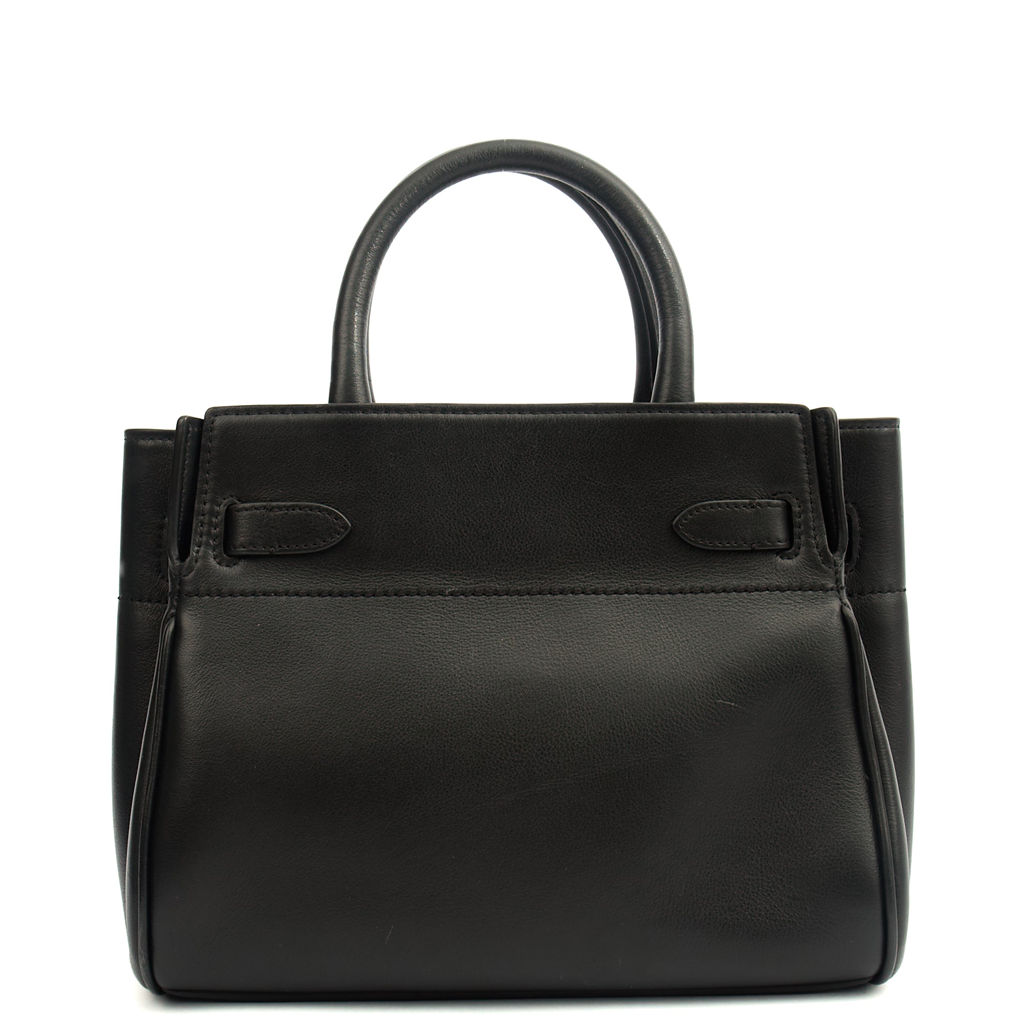 Mulberry Tote Zipped Bayswater - Small in Black, Calfskin Leather — Back View