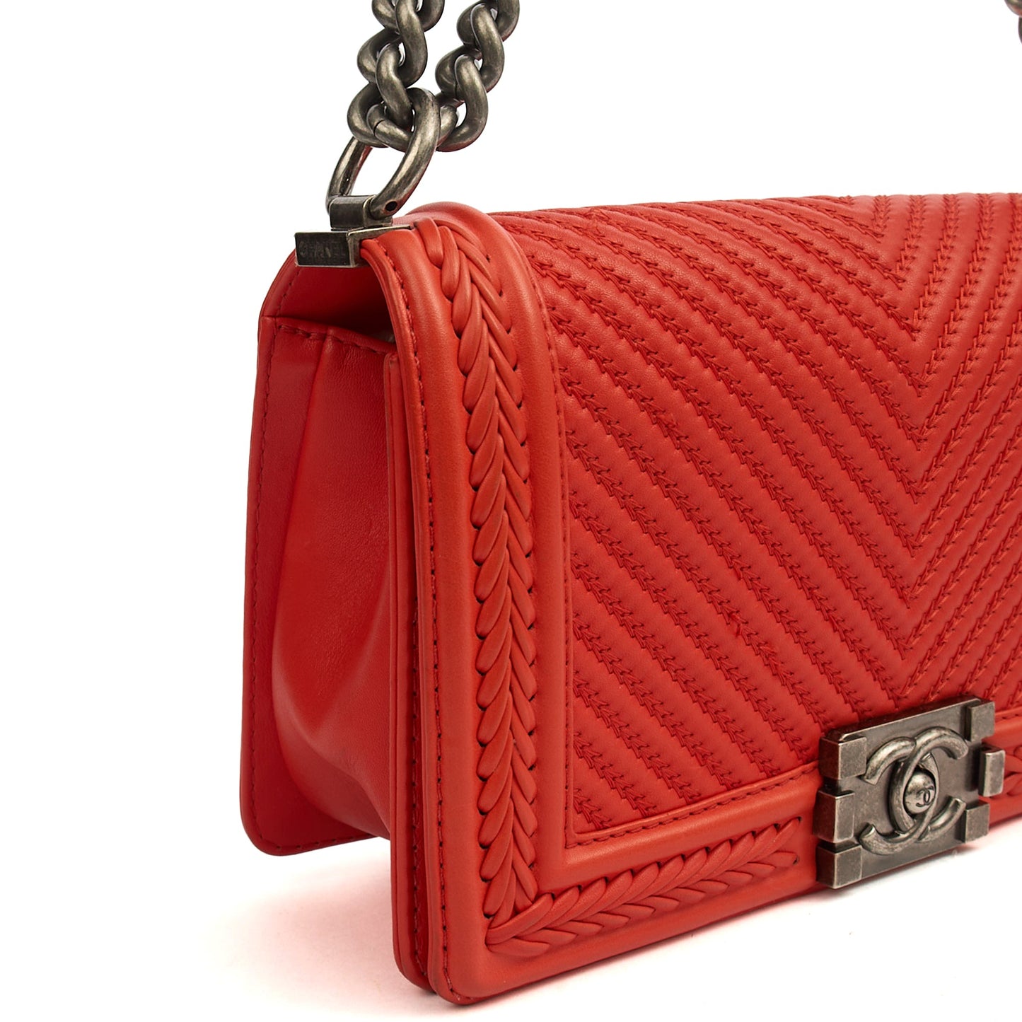 Chanel Cross Body Boy - Medium in Red, Calfskin Leather — Alternate View 27
