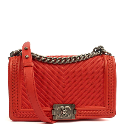 Chanel Cross Body Boy - Medium in Red, Calfskin Leather — Alternate View 11
