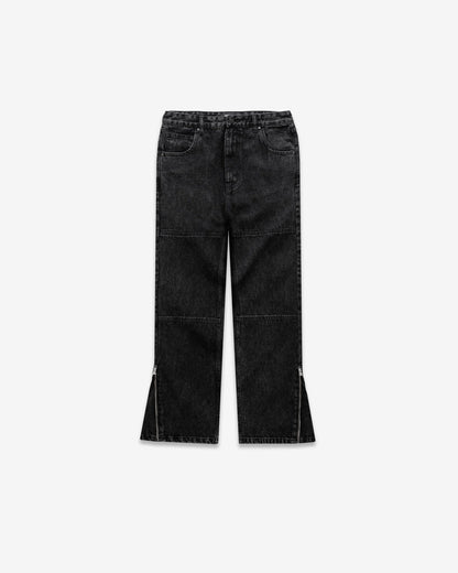 Benir Clothing Zip Flare Denim - Blackout — 28 — Front View