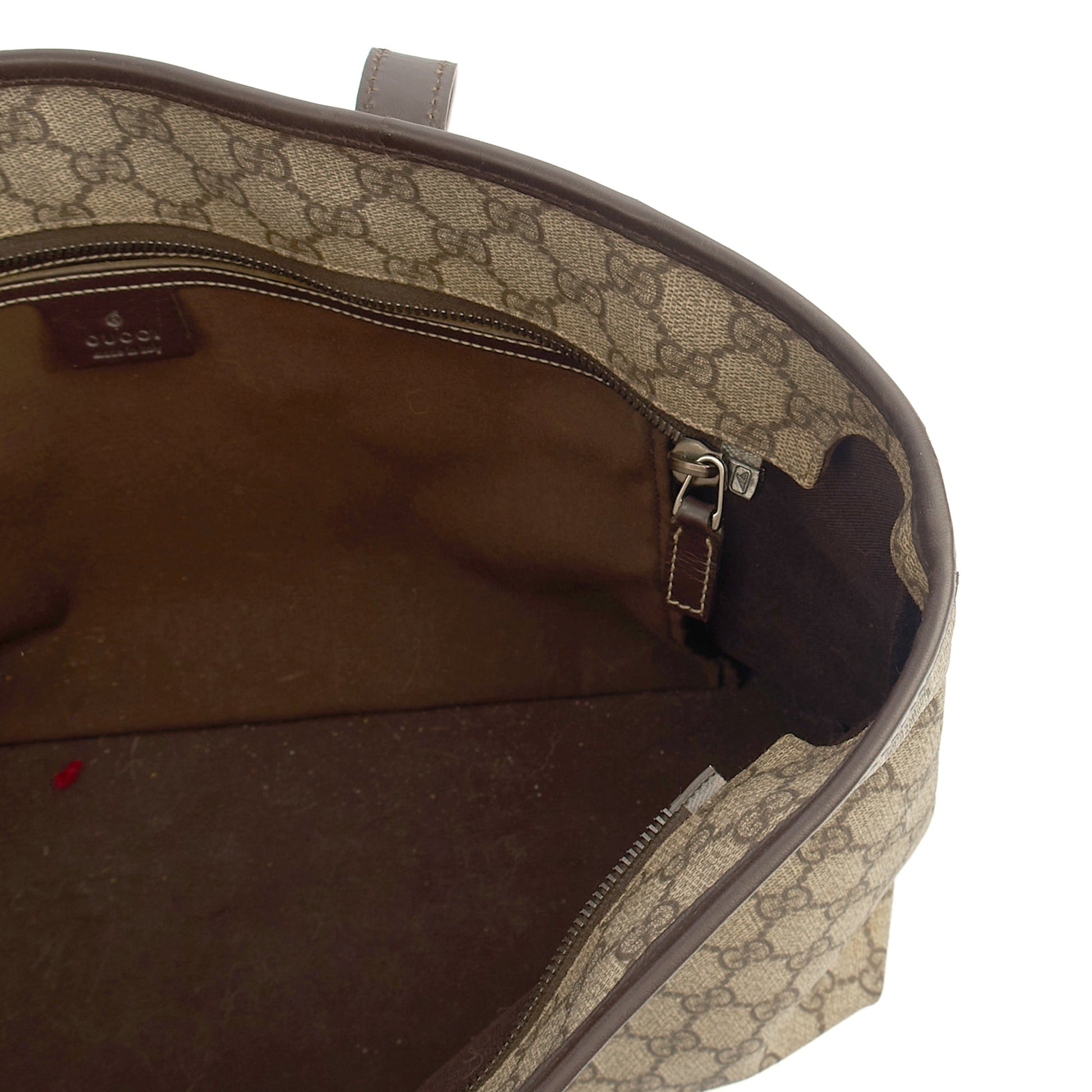 Gucci Tote Tote in GG Supreme, Leather — Detail View