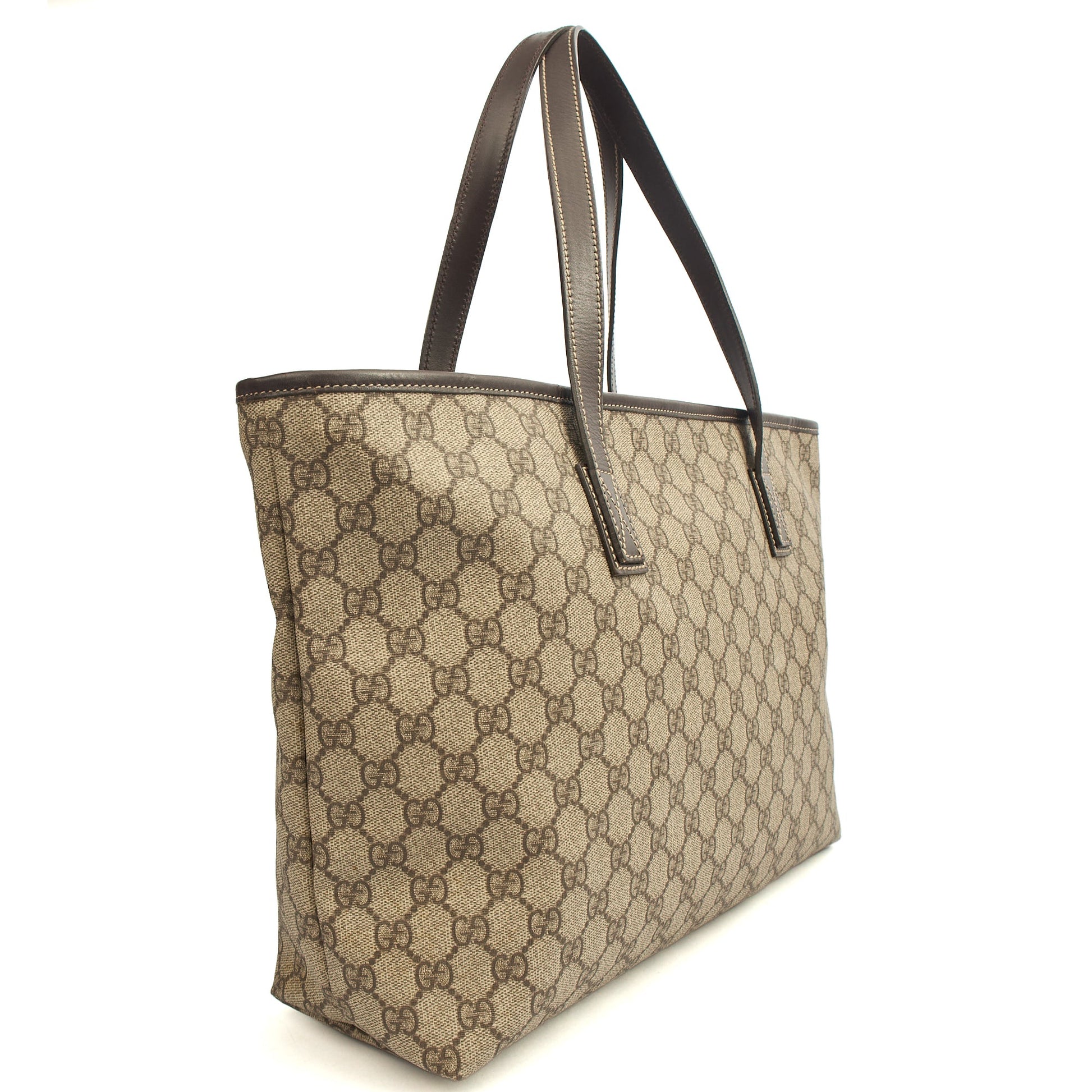 Gucci Tote Tote in GG Supreme, Leather — Side View