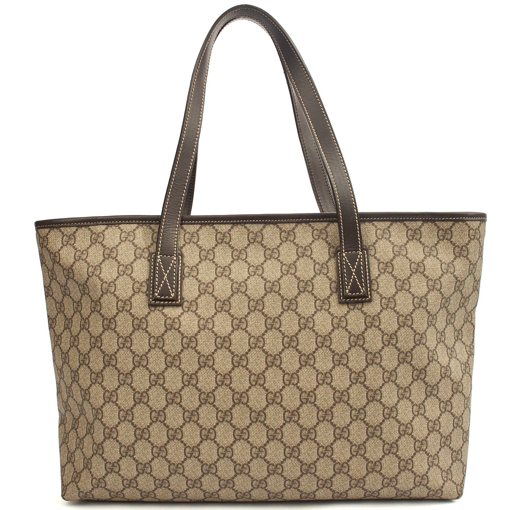 Gucci Tote Tote in GG Supreme, Leather — Back View