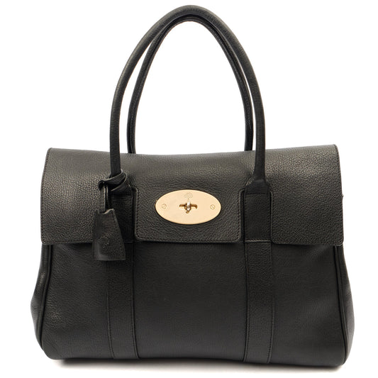 Mulberry Tote Bayswater Heritage in Black, Calfskin Leather — Front View