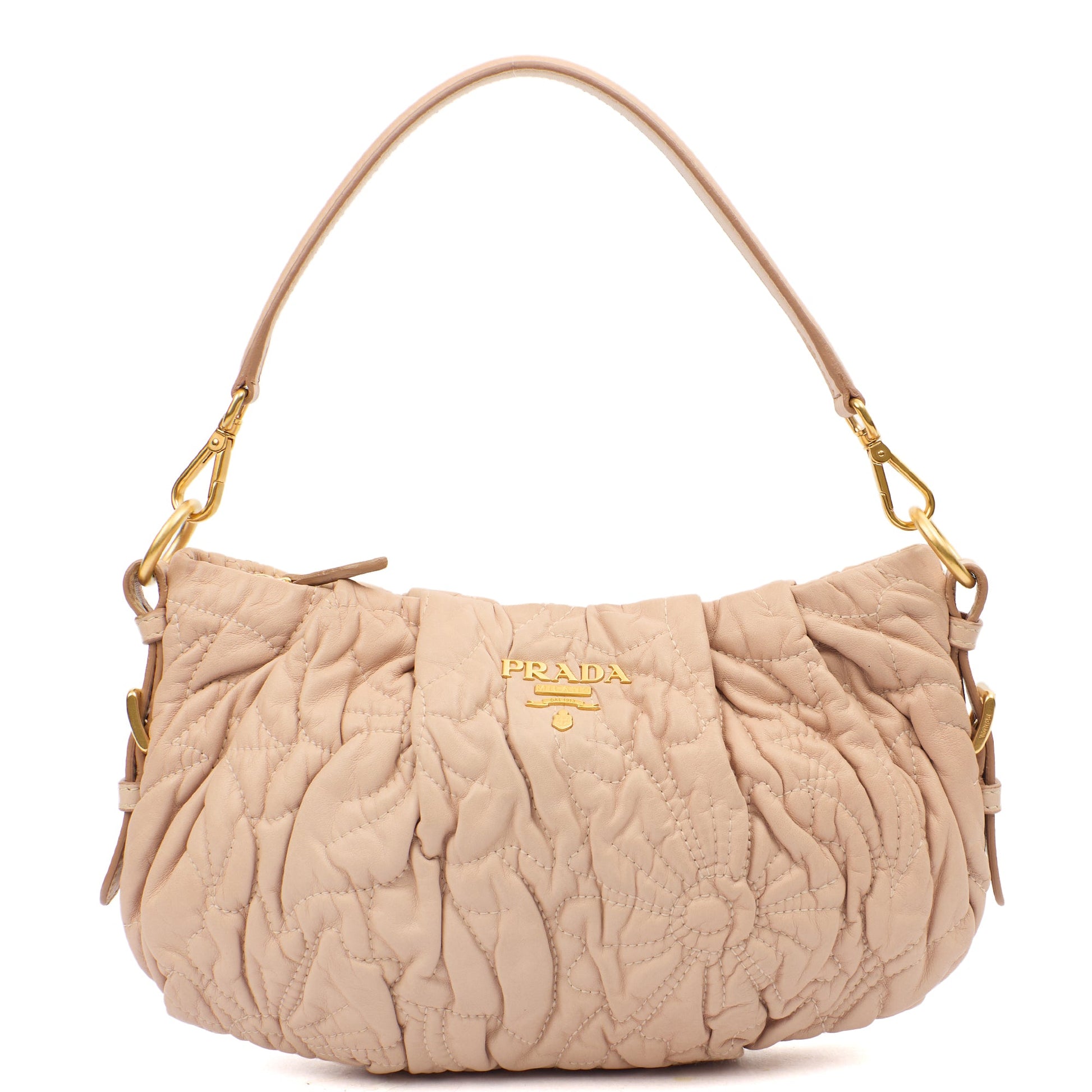 Prada Shoulder Bag Shoulder Bag in Rose Pink, Calfskin — Front View
