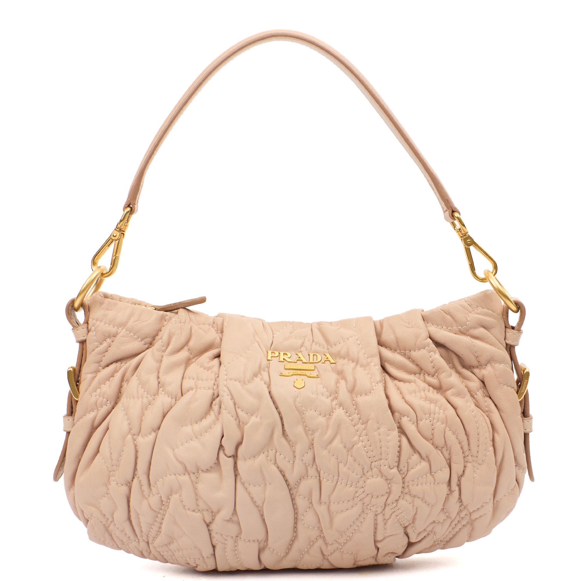 Prada Shoulder Bag Shoulder Bag in Rose Pink, Calfskin — Front View