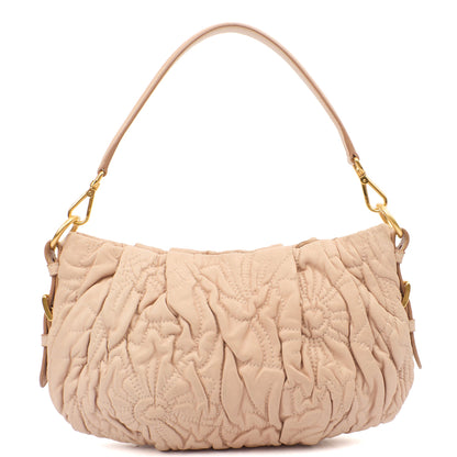 Prada Shoulder Bag Shoulder Bag in Rose Pink, Calfskin — Top View