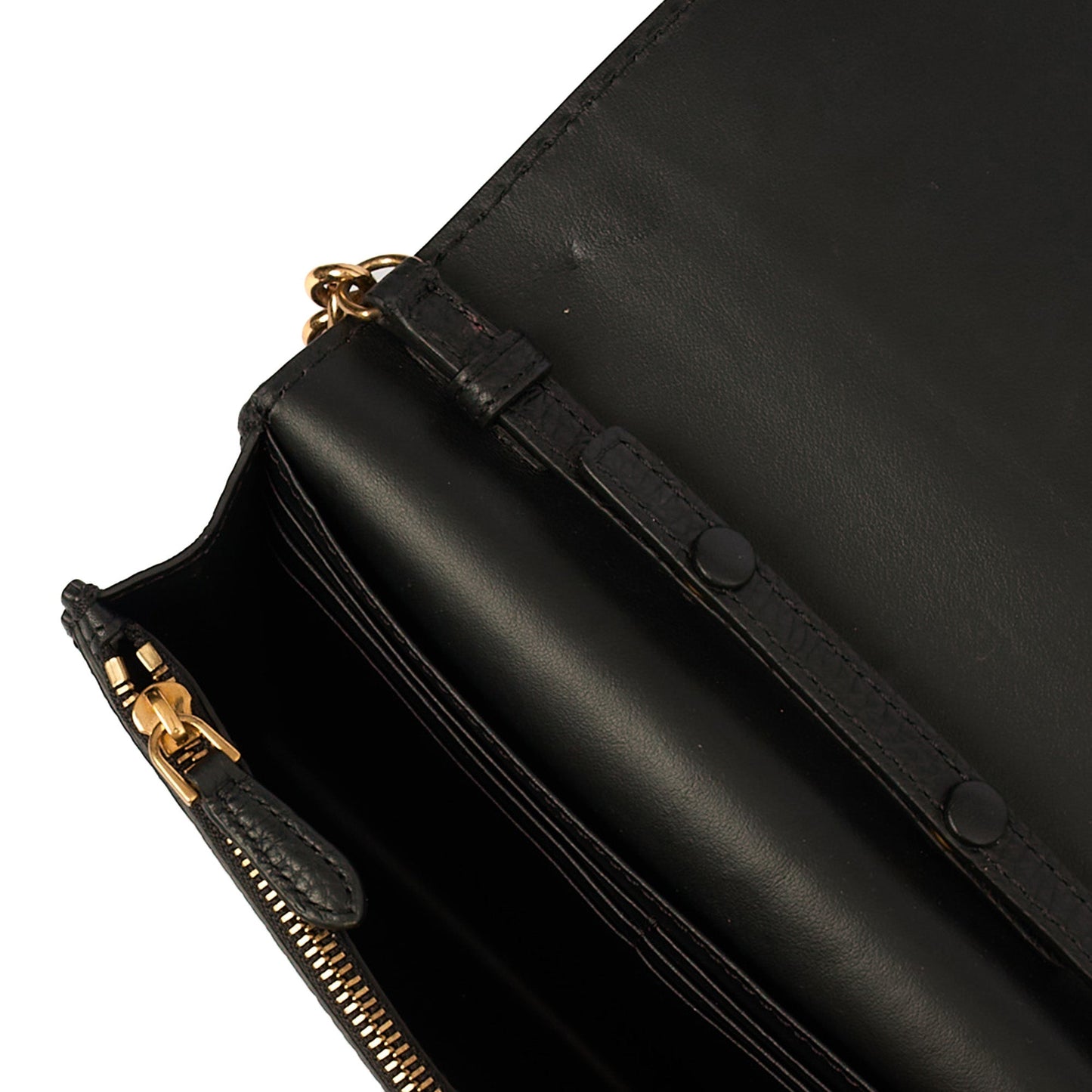 Burberry Cross Body Wallet On Chain in Black, Leather — Detail View
