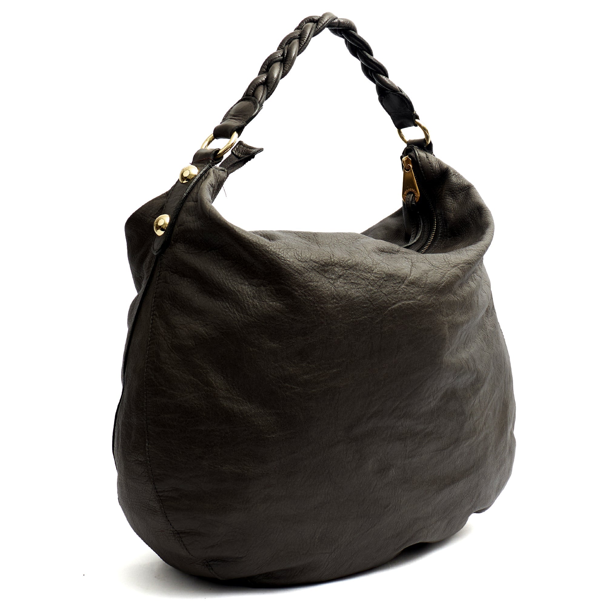 Mulberry Shoulder Bag Daria Hobo in Graphite, Calfskin Leather — Back View