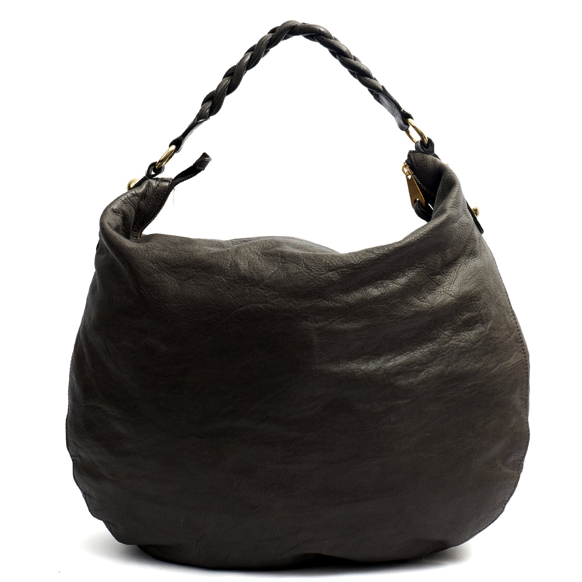 Mulberry Shoulder Bag Daria Hobo in Graphite, Calfskin Leather — Top View
