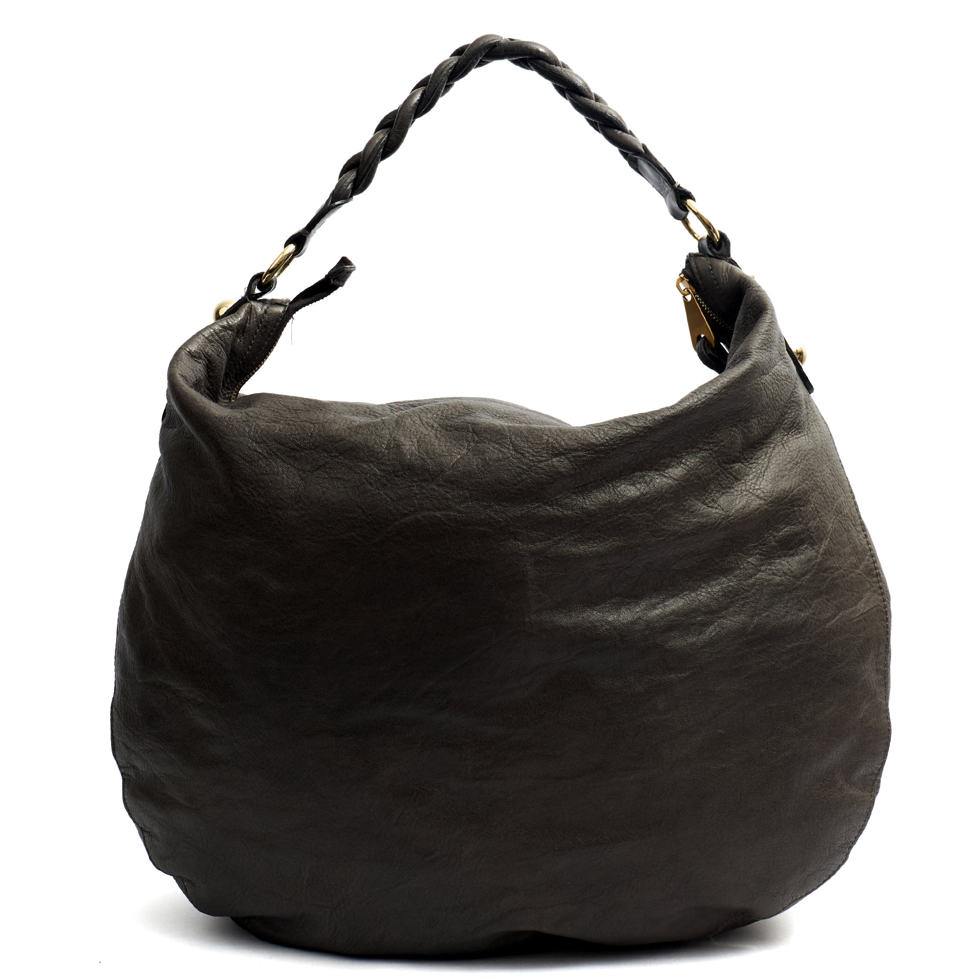 Mulberry Shoulder Bag Daria Hobo in Graphite, Calfskin Leather — Top View