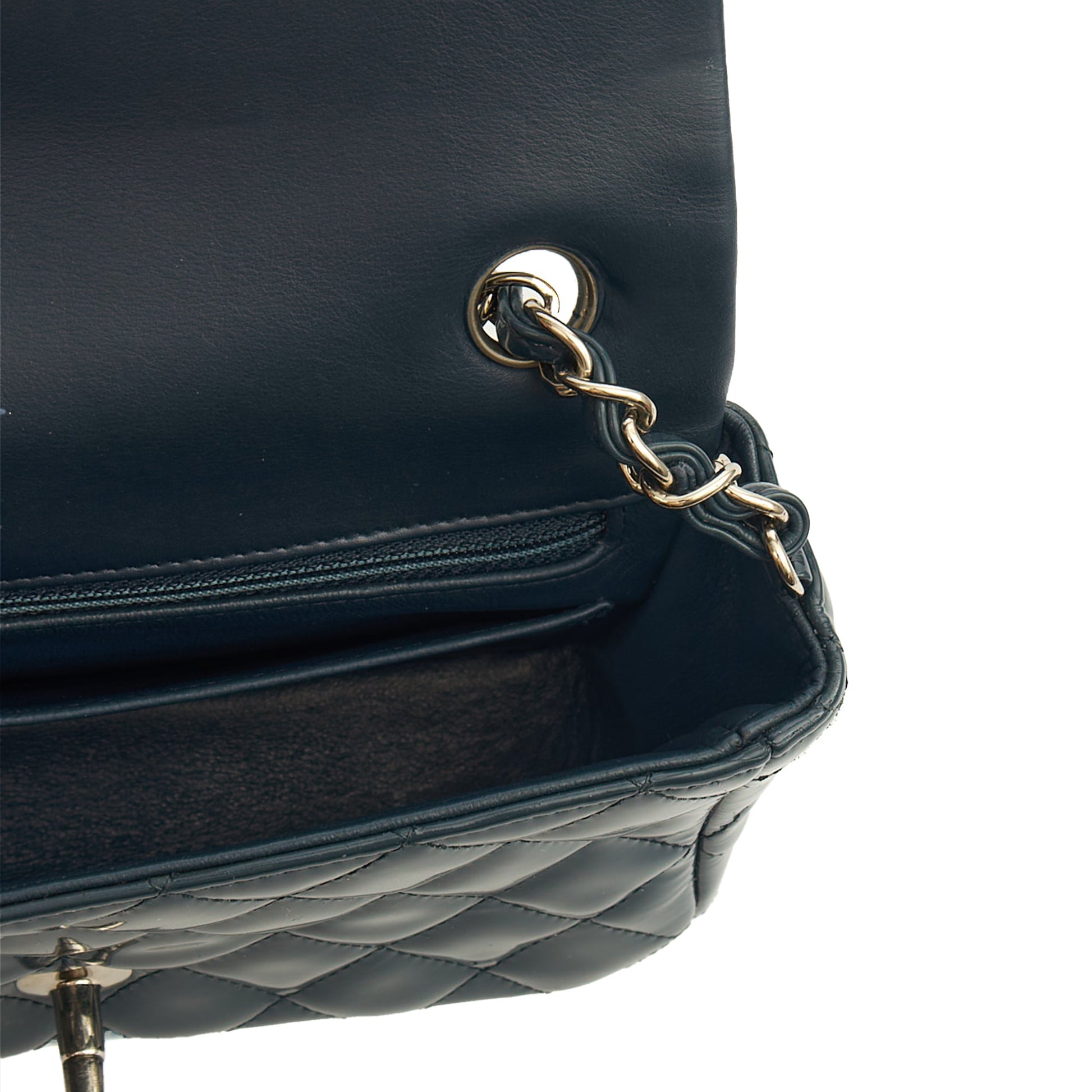 Chanel Mini Bag Classic - Mini (Rectangular) in Blue, Patent Leather — Alternate View 9