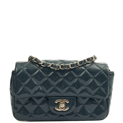 Chanel Mini Bag Classic - Mini (Rectangular) in Blue, Patent Leather — Alternate View 10