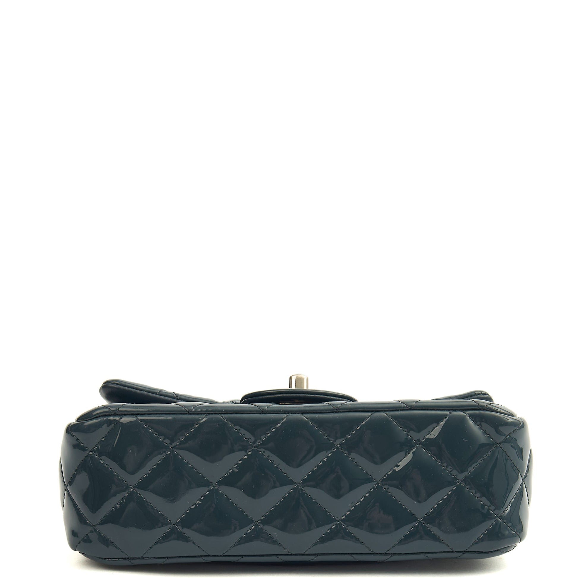 Chanel Mini Bag Classic - Mini (Rectangular) in Blue, Patent Leather — Top View