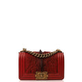 Chanel Shoulder Bag Boy - Small in Red, Calfskin Leather — Front View