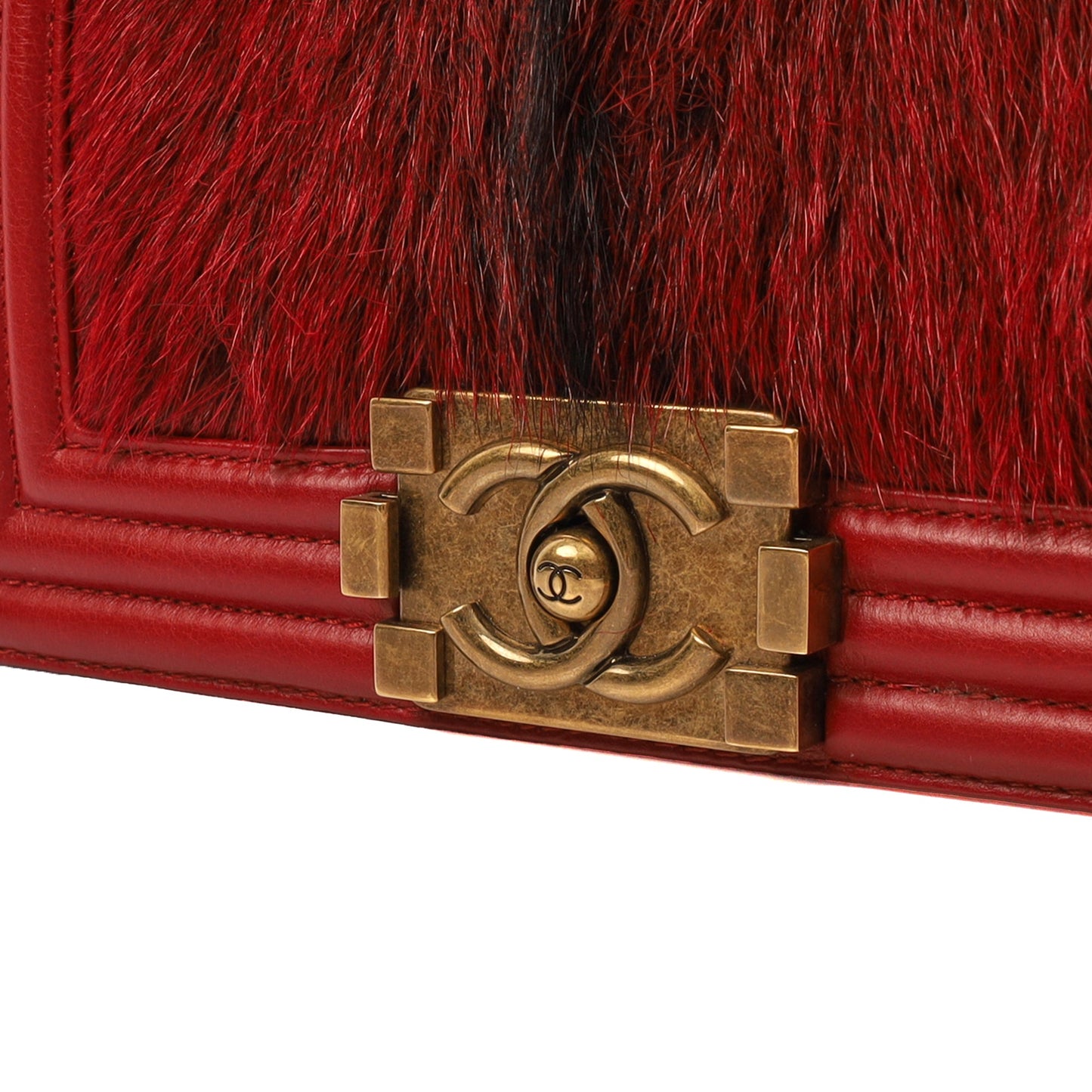 Chanel Shoulder Bag Boy - Small in Red, Calfskin Leather — Side View