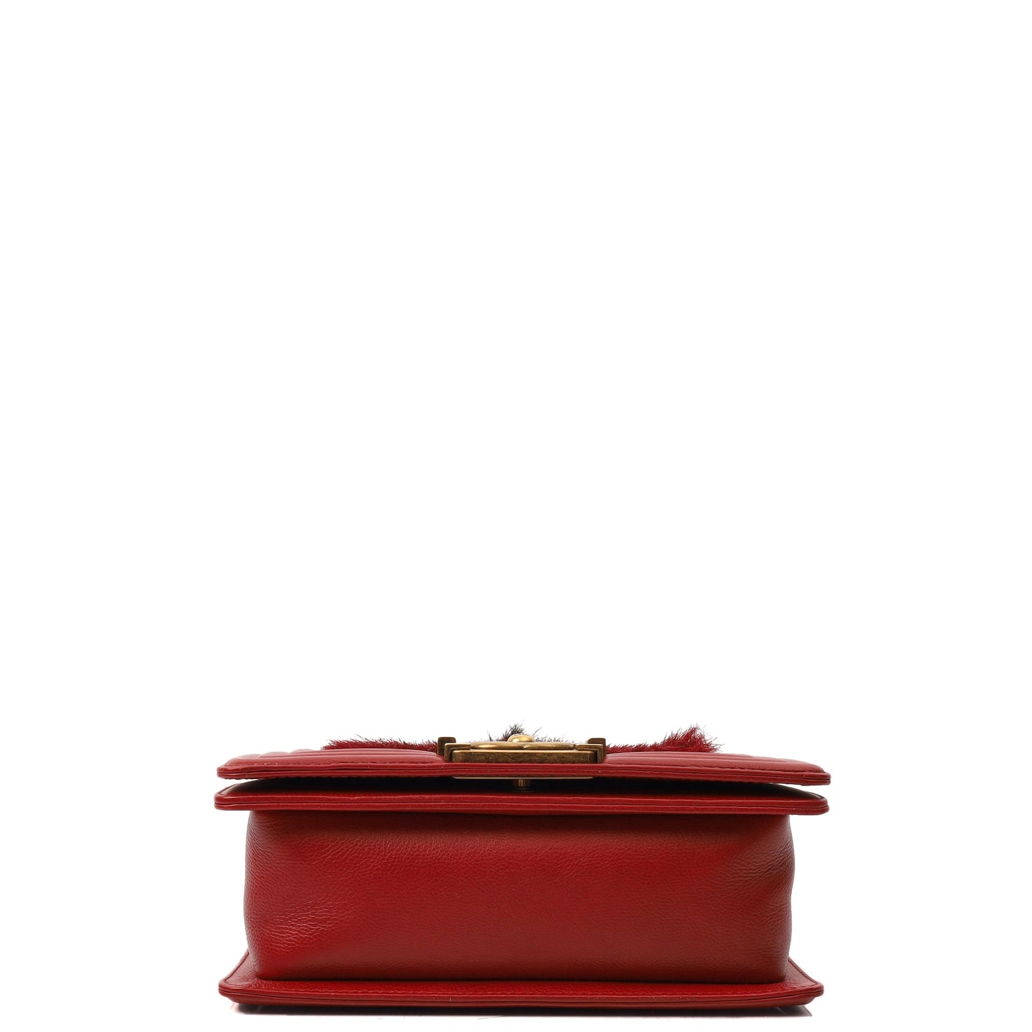 Chanel Shoulder Bag Boy - Small in Red, Calfskin Leather — Detail View