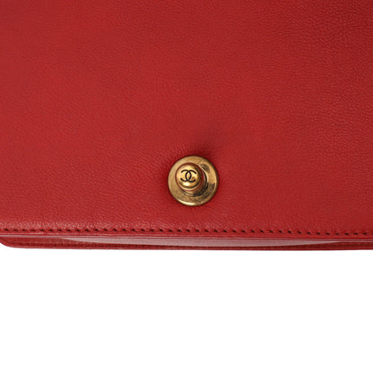 Chanel Shoulder Bag Boy - Small in Red, Calfskin Leather — Alternate View 9