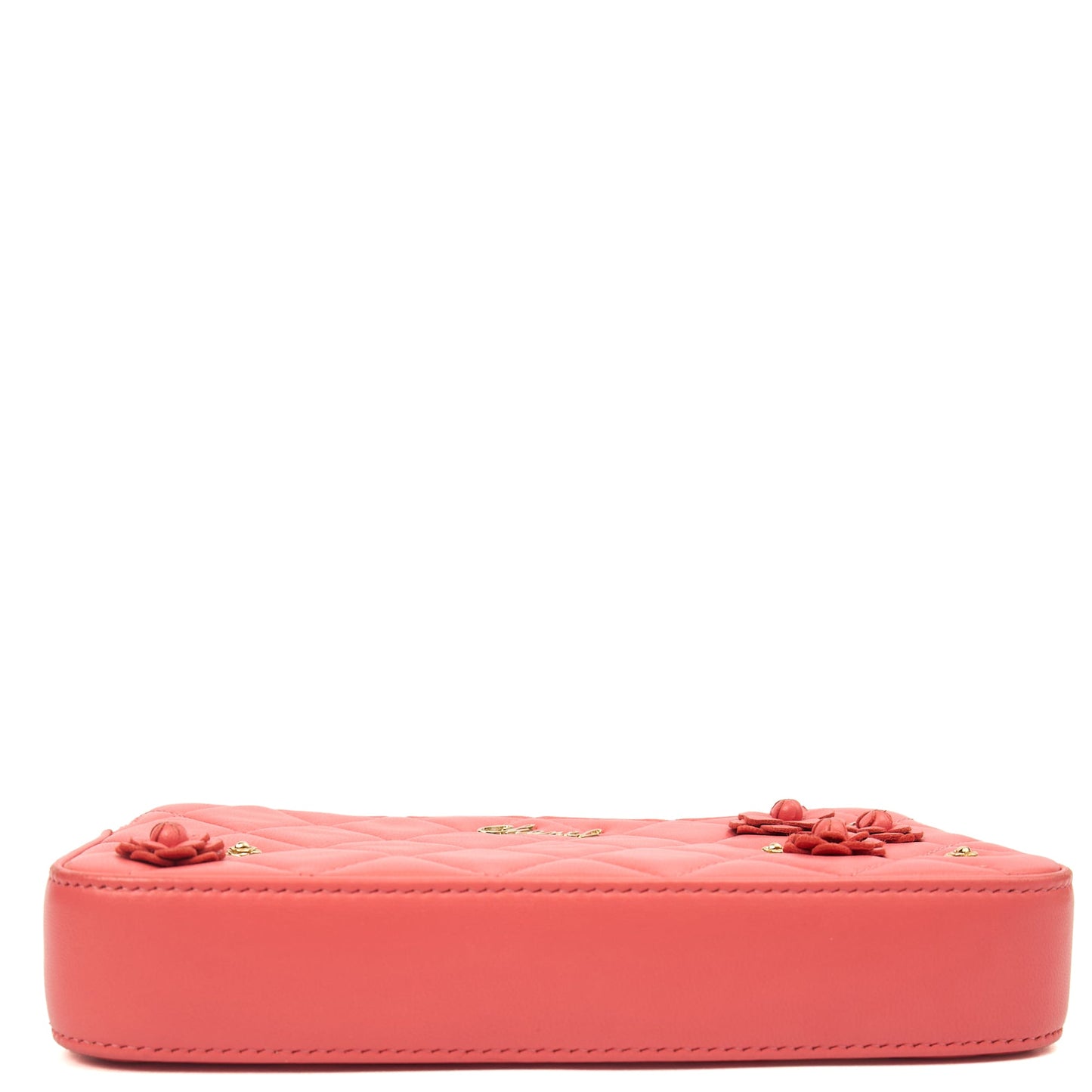 Chanel Cross Body Camellia - Wallet On Chain in Pink, Calfskin Leather — Top View
