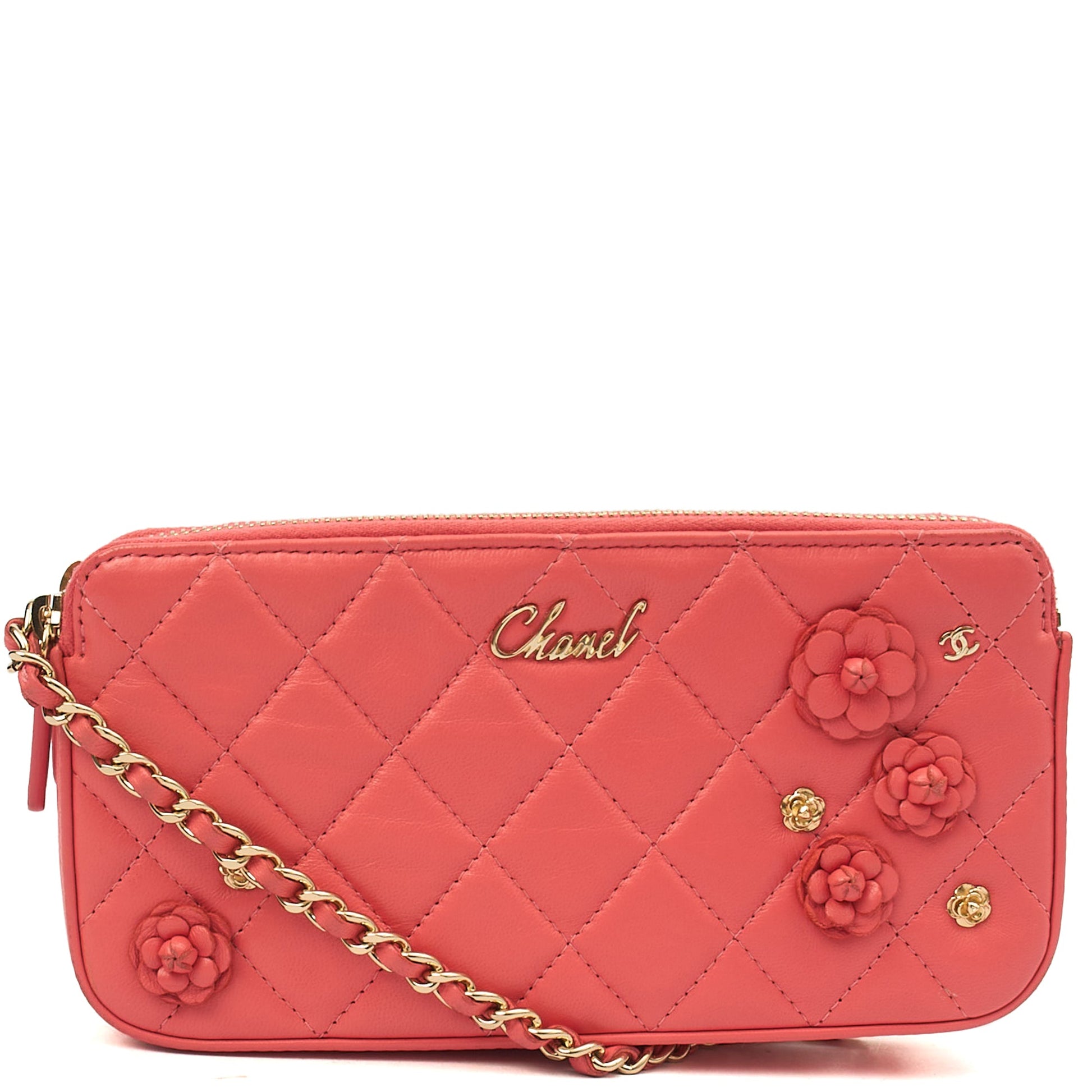 Chanel Cross Body Camellia - Wallet On Chain in Pink, Calfskin Leather — Alternate View 11