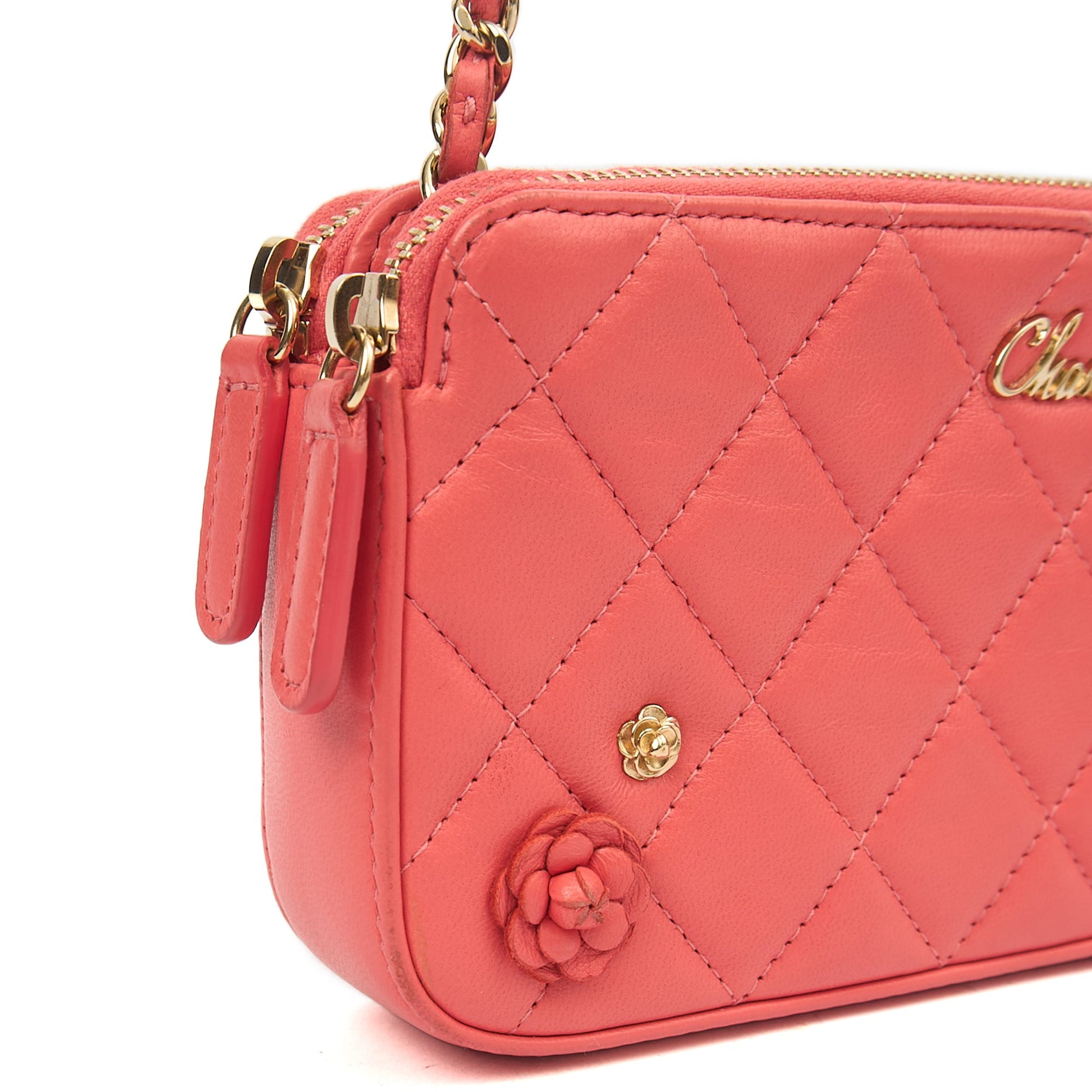 Chanel Cross Body Camellia - Wallet On Chain in Pink, Calfskin Leather — Alternate View 27