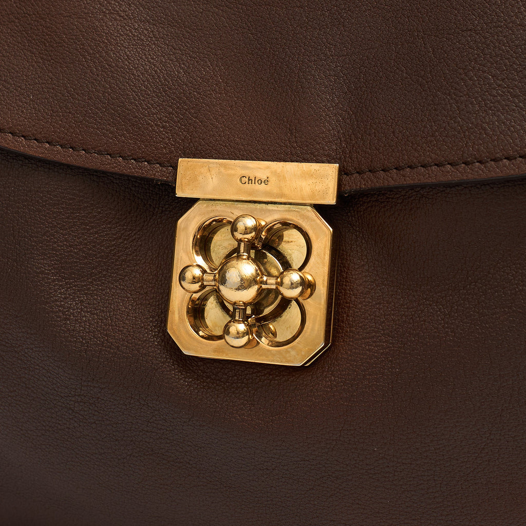 Chloe Satchel Elsie Satchel in Brown, Leather — Side View