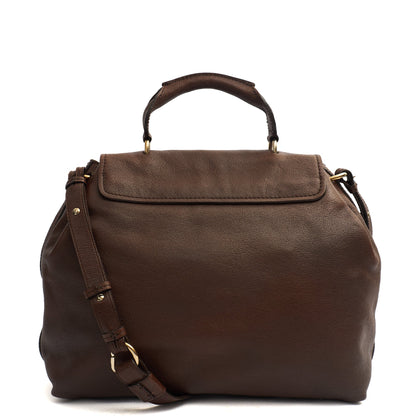 Chloe Satchel Elsie Satchel in Brown, Leather — Top View