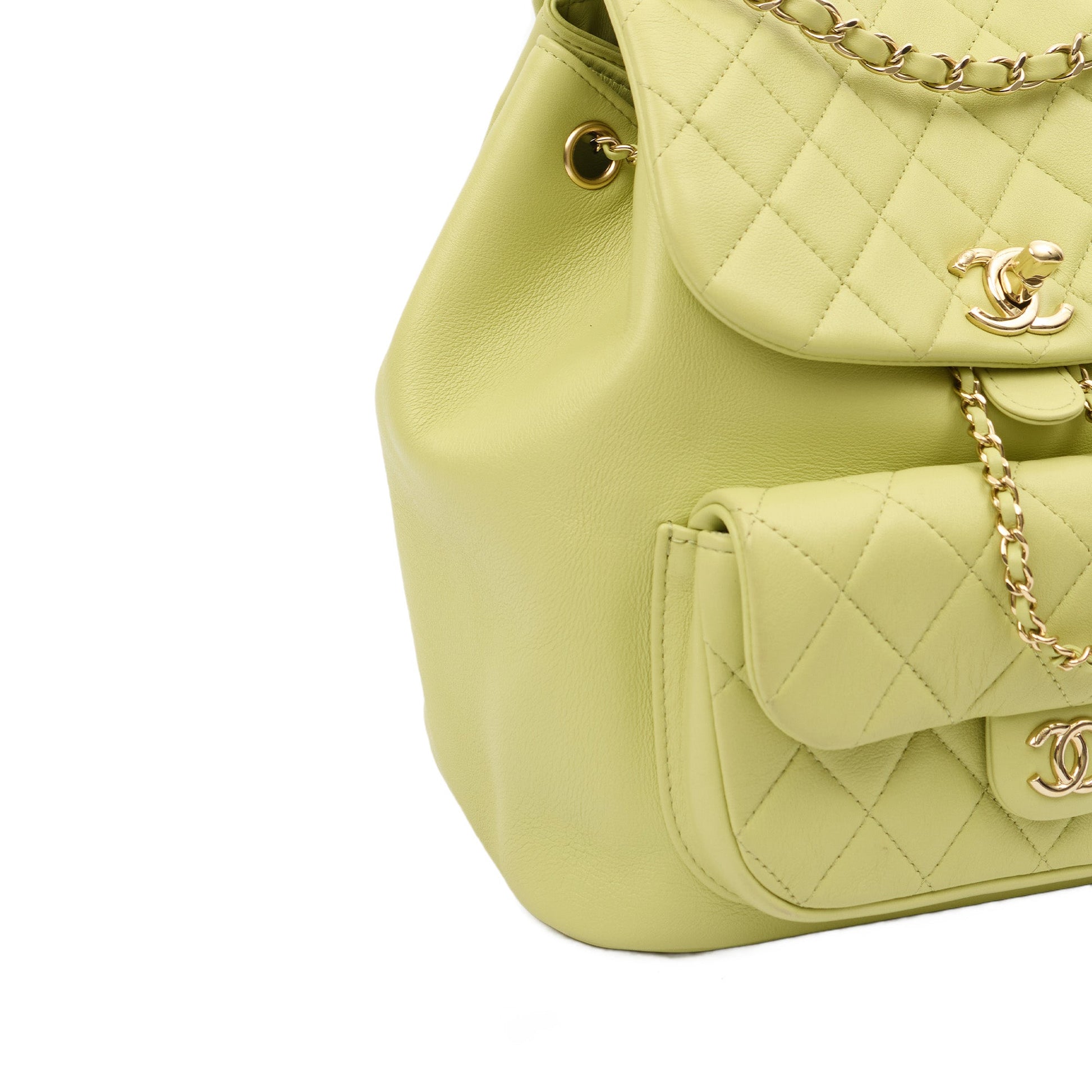 Chanel Backpack Backpack in Green, Lambskin Leather — Alternate View 7