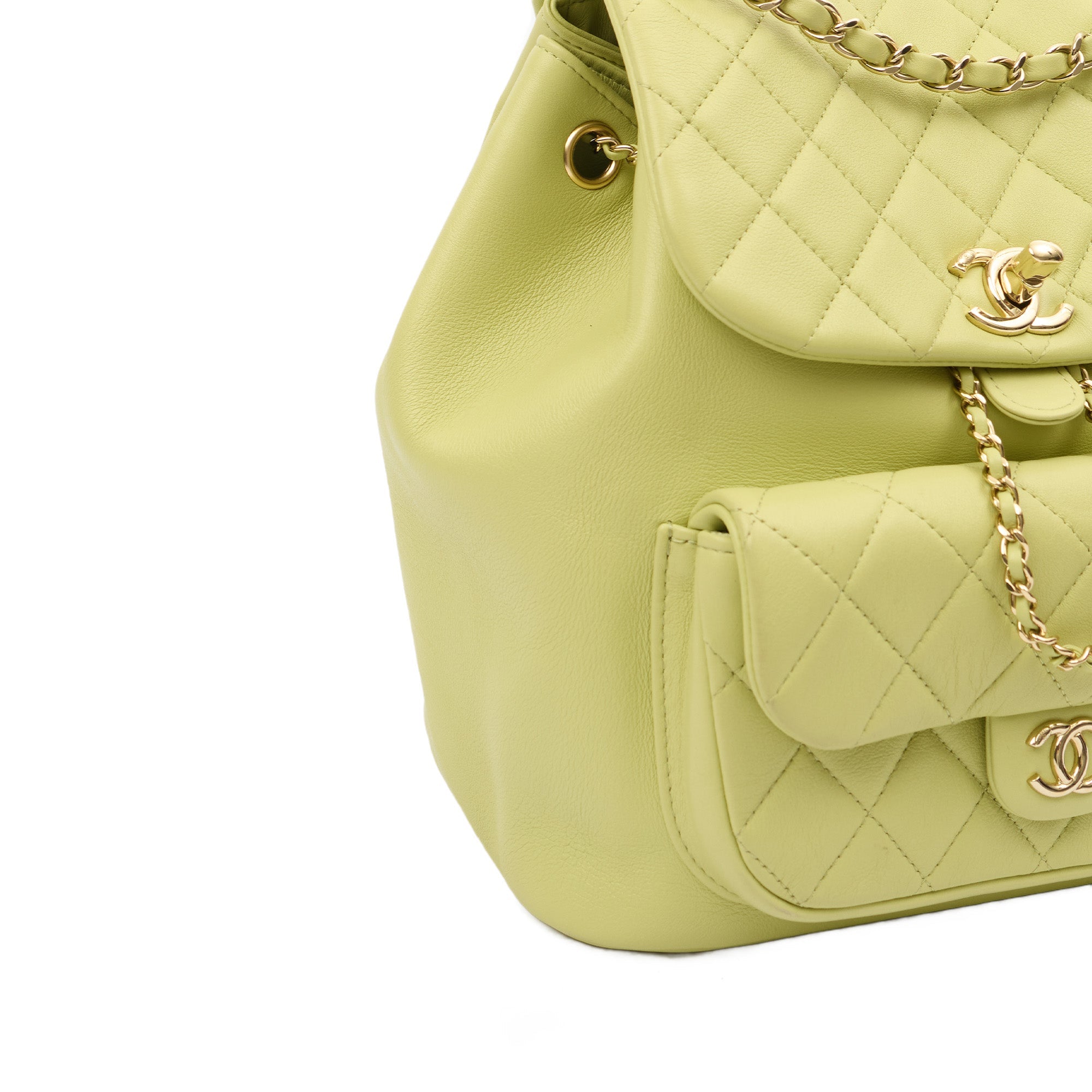 Chanel Backpack Backpack in Green, Lambskin Leather — Alternate View 7