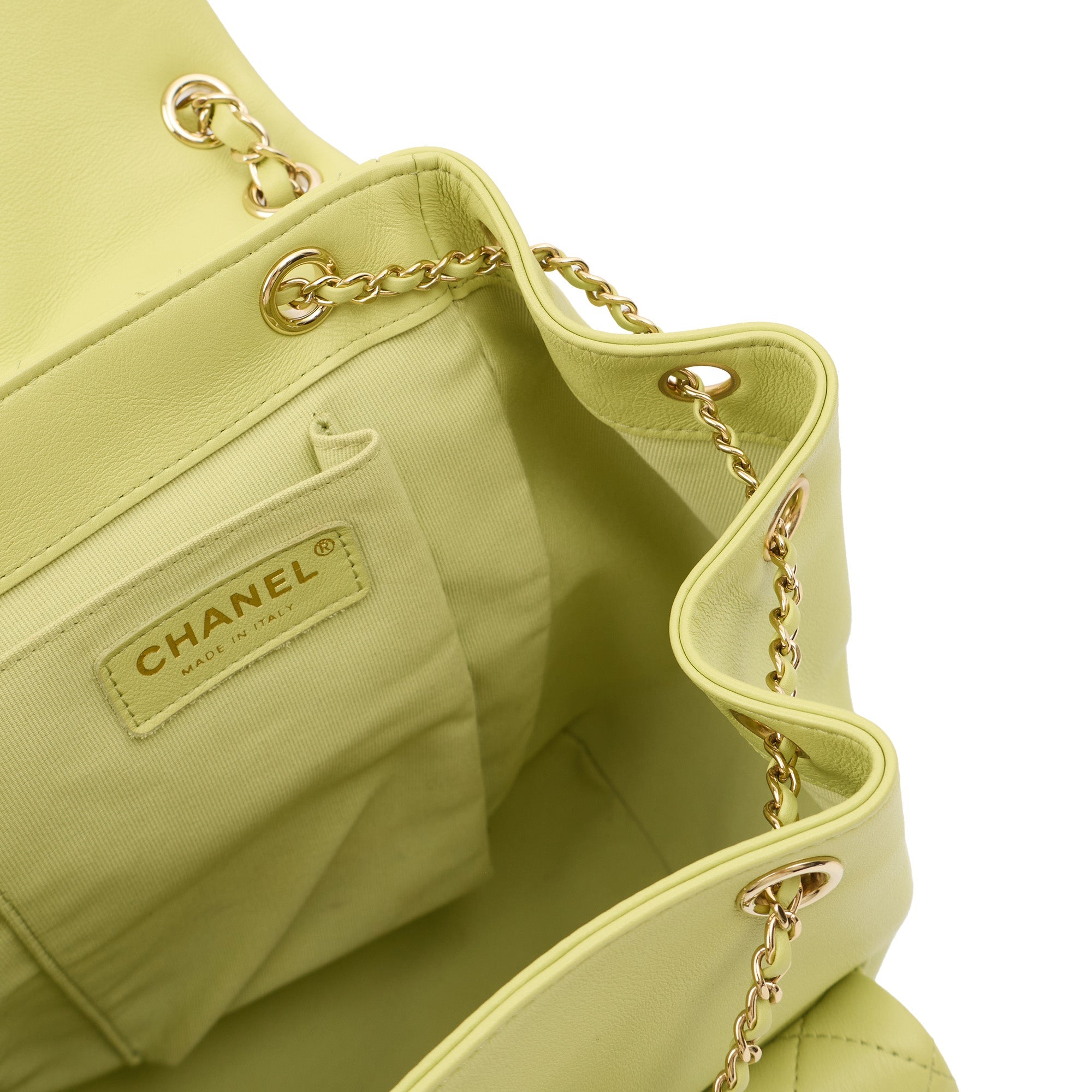 Chanel Backpack Backpack in Green, Lambskin Leather — Alternate View 9