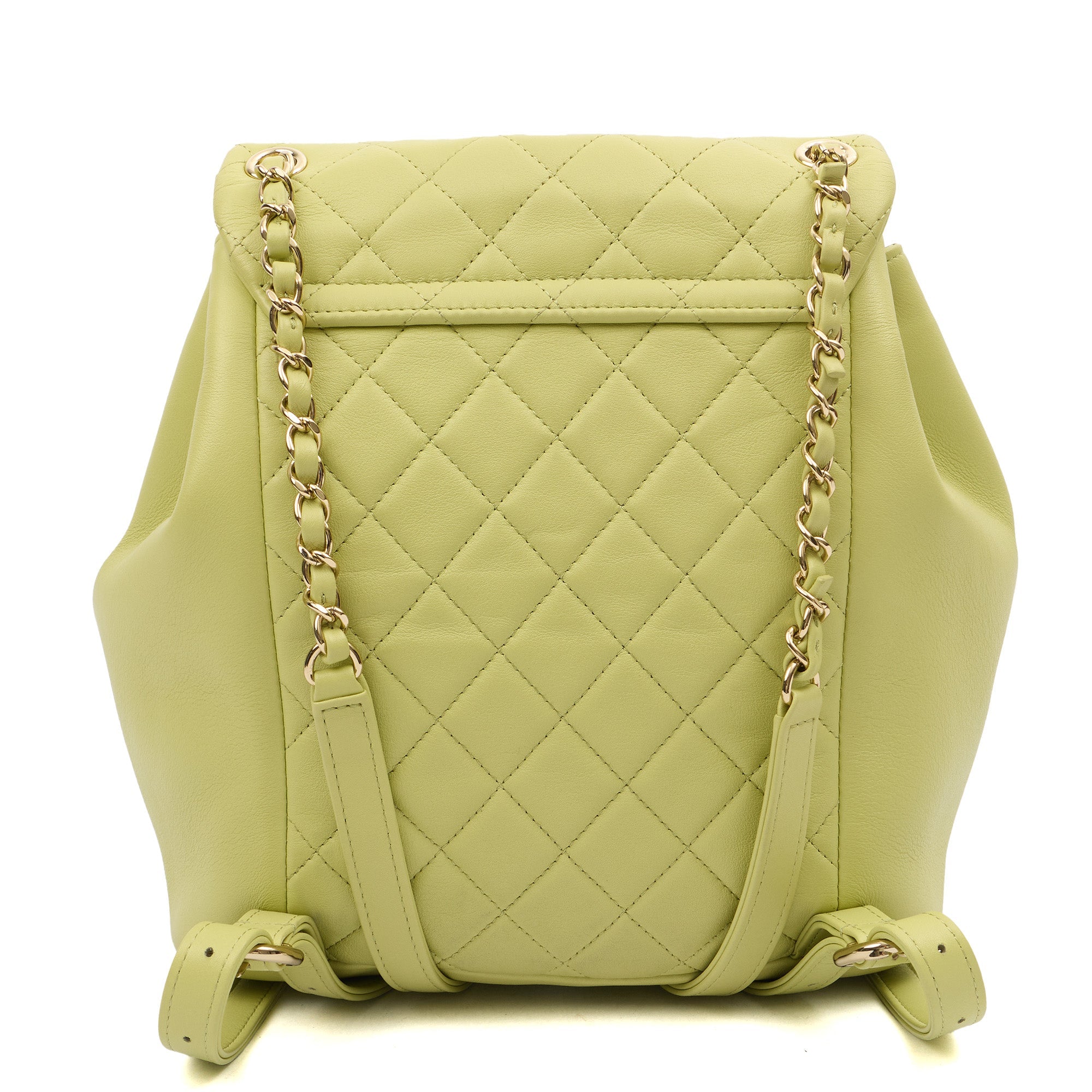 Chanel Backpack Backpack in Green, Lambskin Leather — Top View