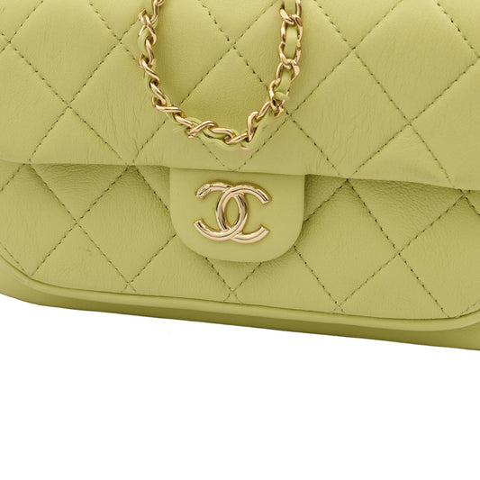 Chanel Backpack Backpack in Green, Lambskin Leather — Side View