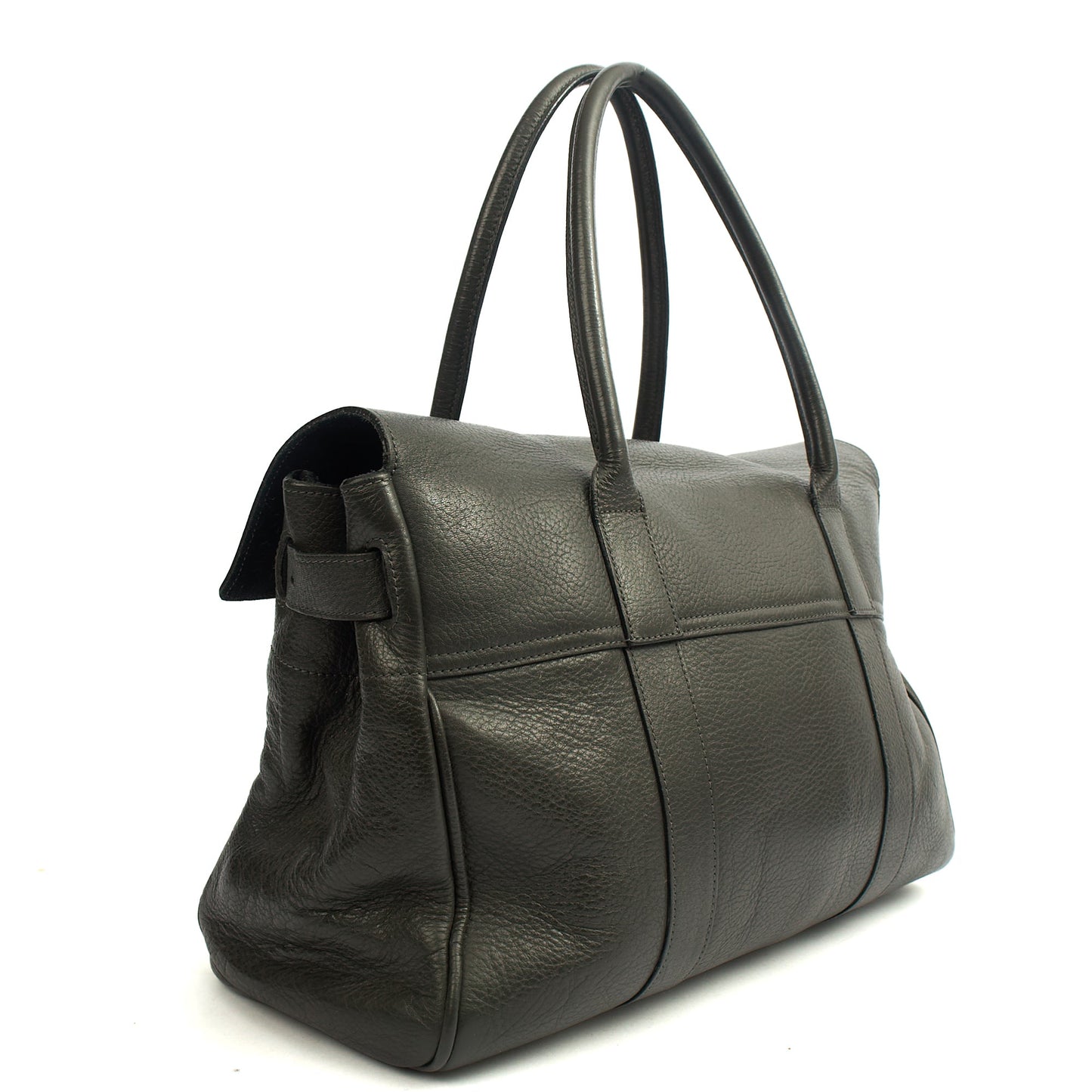 Mulberry Top Handle Bayswater Heritage in Grey, Calfskin Leather — Back View