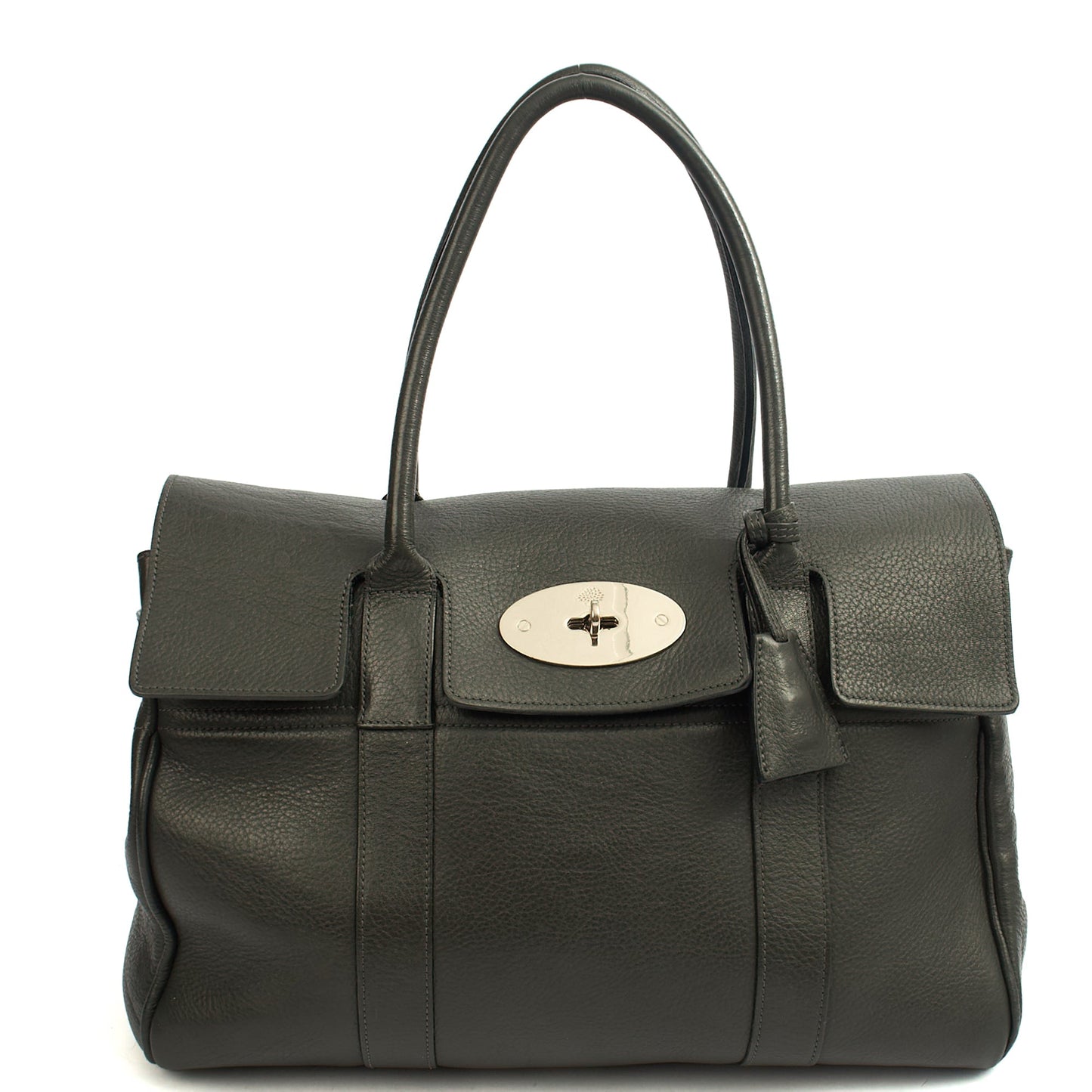 Mulberry Top Handle Bayswater Heritage in Grey, Calfskin Leather — Front View