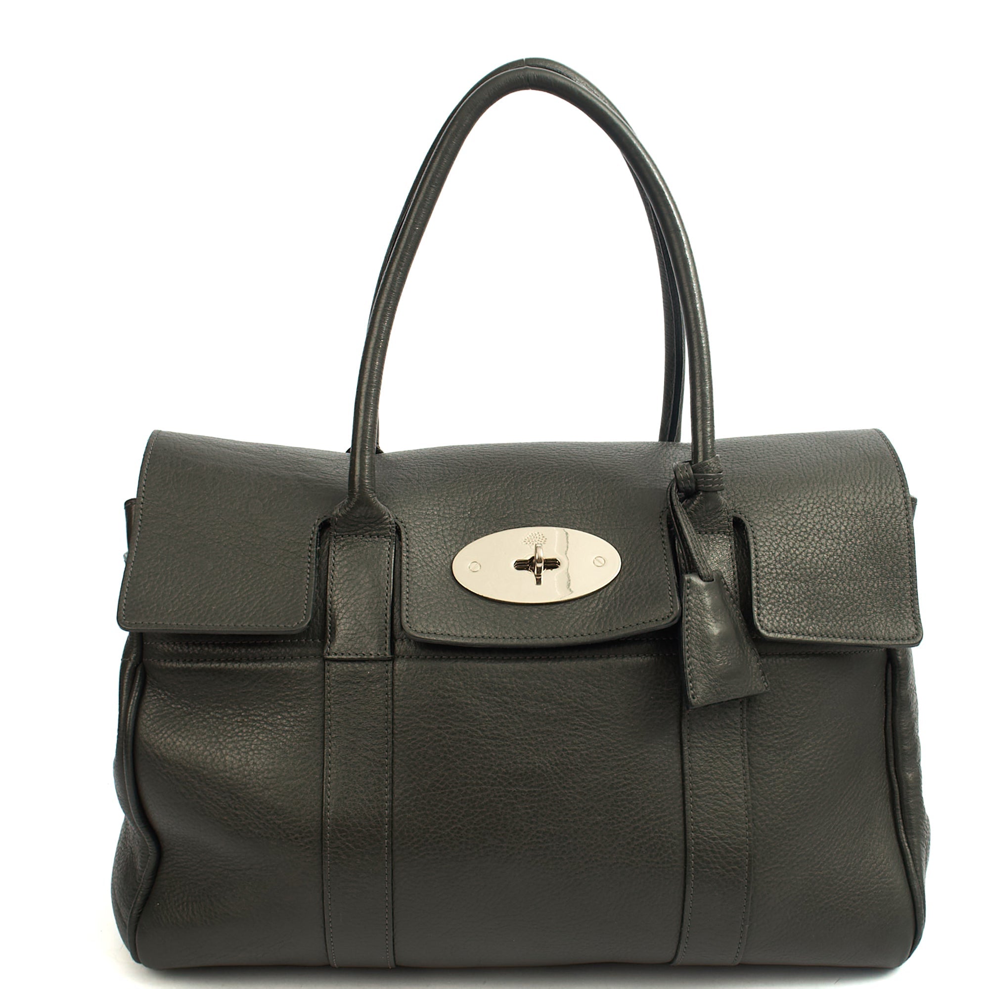 Mulberry Top Handle Bayswater Heritage in Grey, Calfskin Leather — Front View