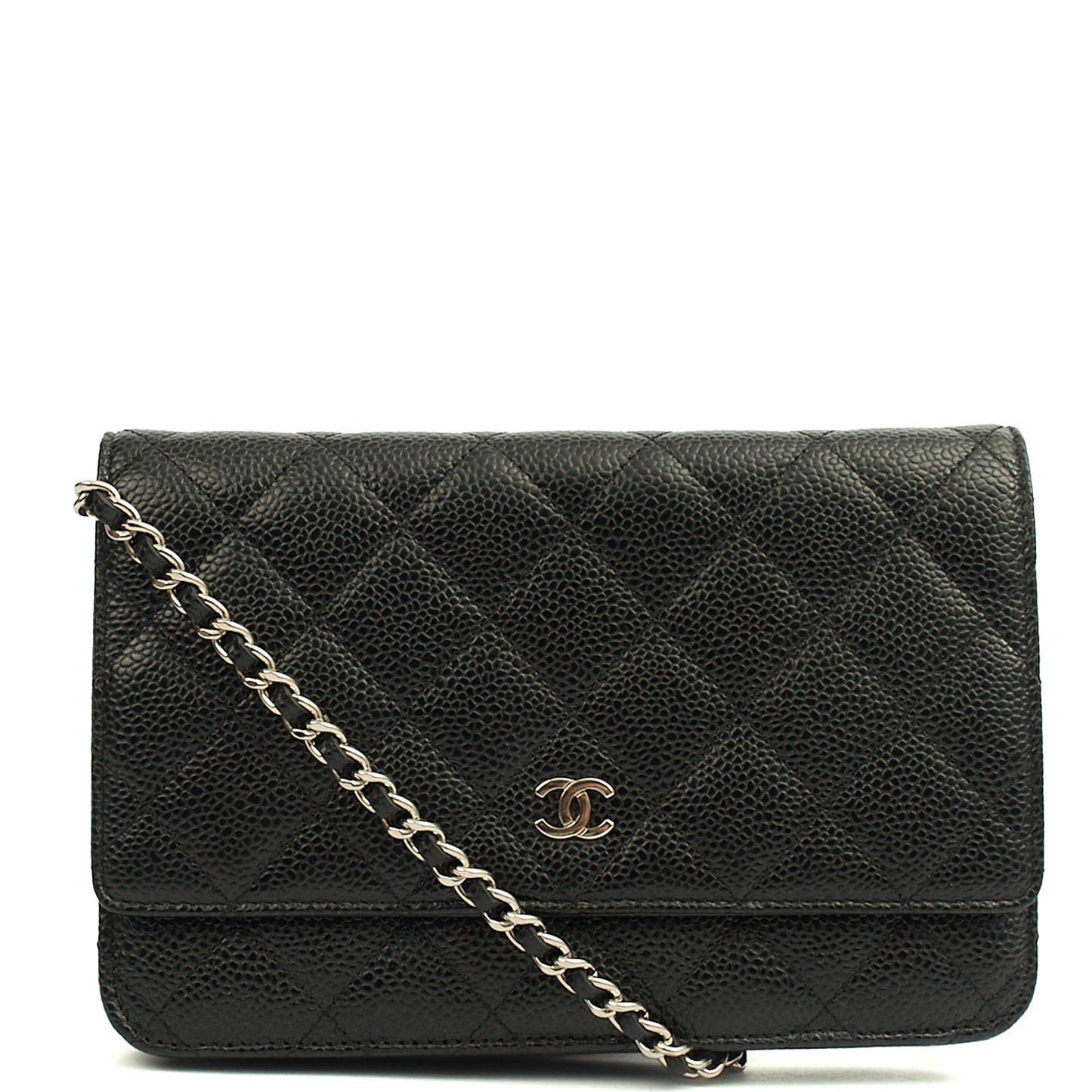 Chanel Cross Body Wallet on Chain in Black, Caviar Leather — Alternate View 11