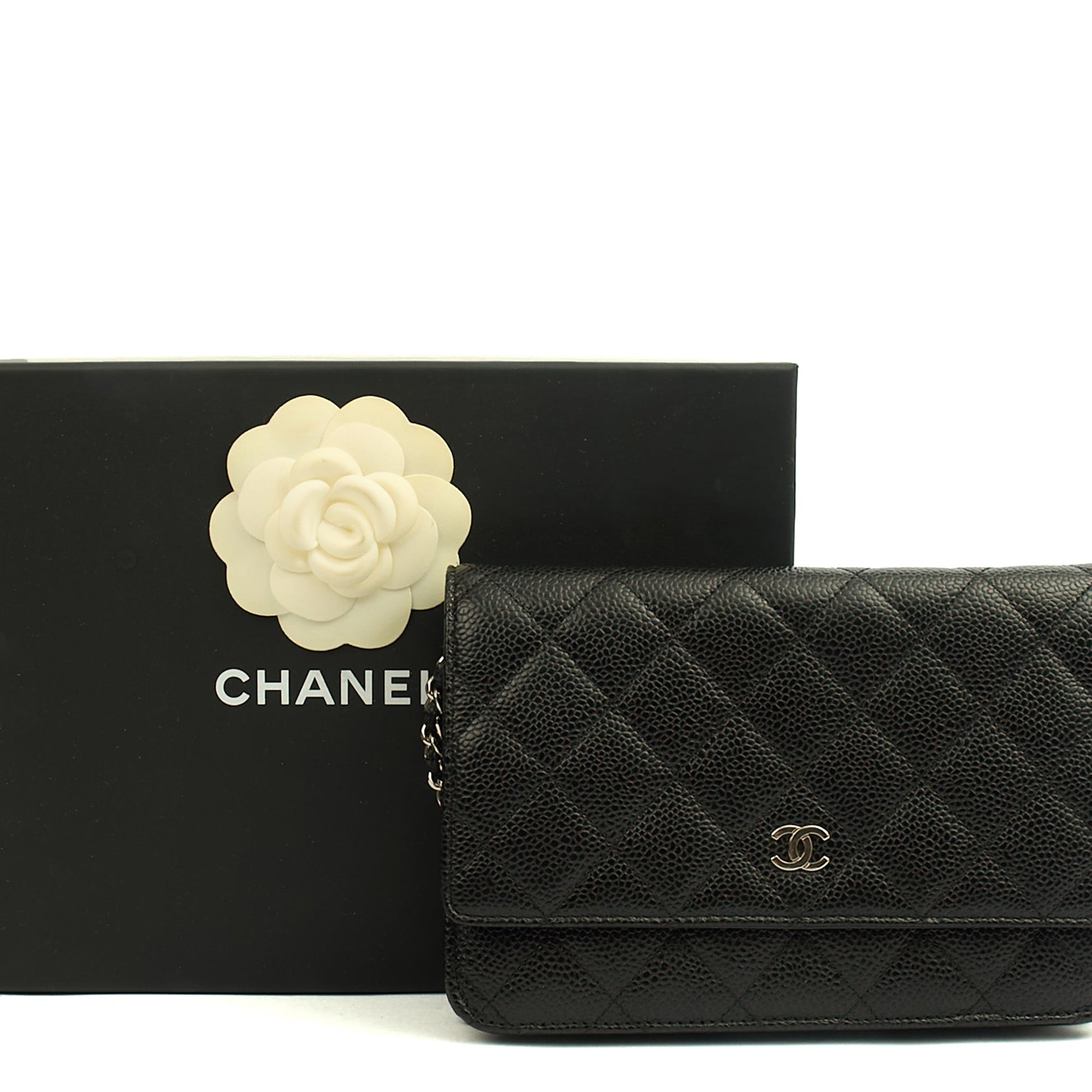 Chanel Cross Body Wallet on Chain in Black, Caviar Leather — Alternate View 15