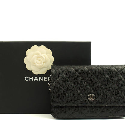 Chanel Cross Body Wallet on Chain in Black, Caviar Leather — Alternate View 15