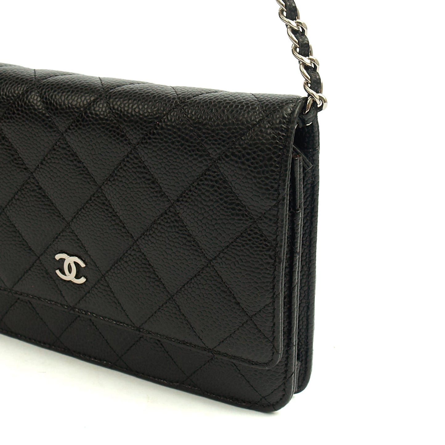 Chanel Cross Body Wallet on Chain in Black, Caviar Leather — Lifestyle View