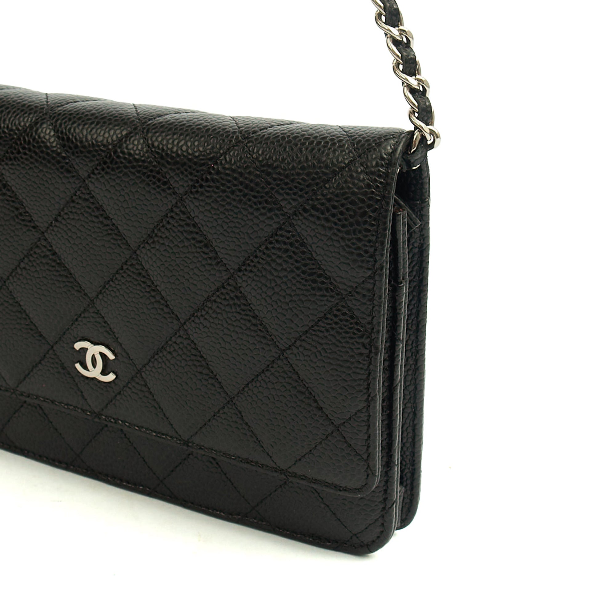 Chanel Cross Body Wallet on Chain in Black, Caviar Leather — Lifestyle View