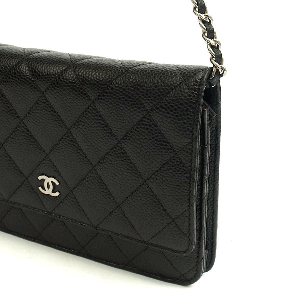 Chanel Cross Body Wallet on Chain in Black, Caviar Leather — Alternate View 16