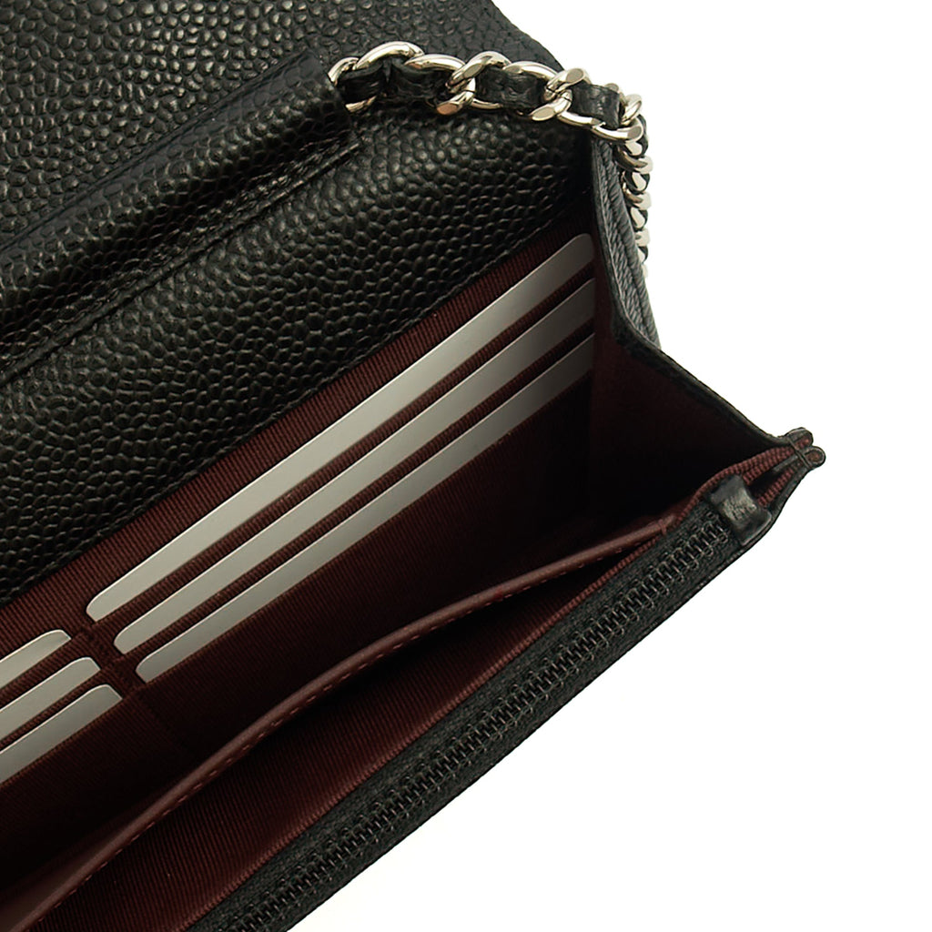 Chanel Cross Body Wallet on Chain in Black, Caviar Leather — Alternate View 10
