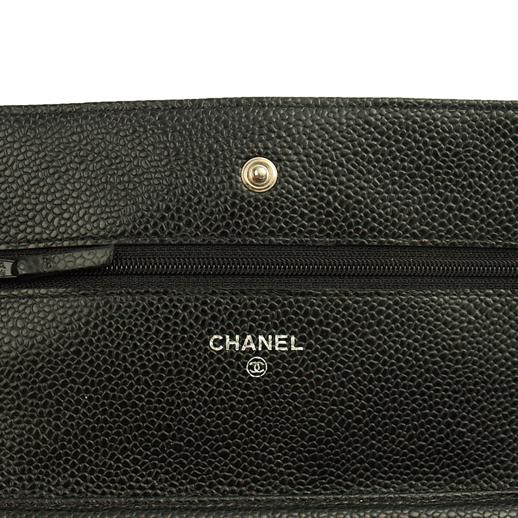 Chanel Cross Body Wallet on Chain in Black, Caviar Leather — Alternate View 9